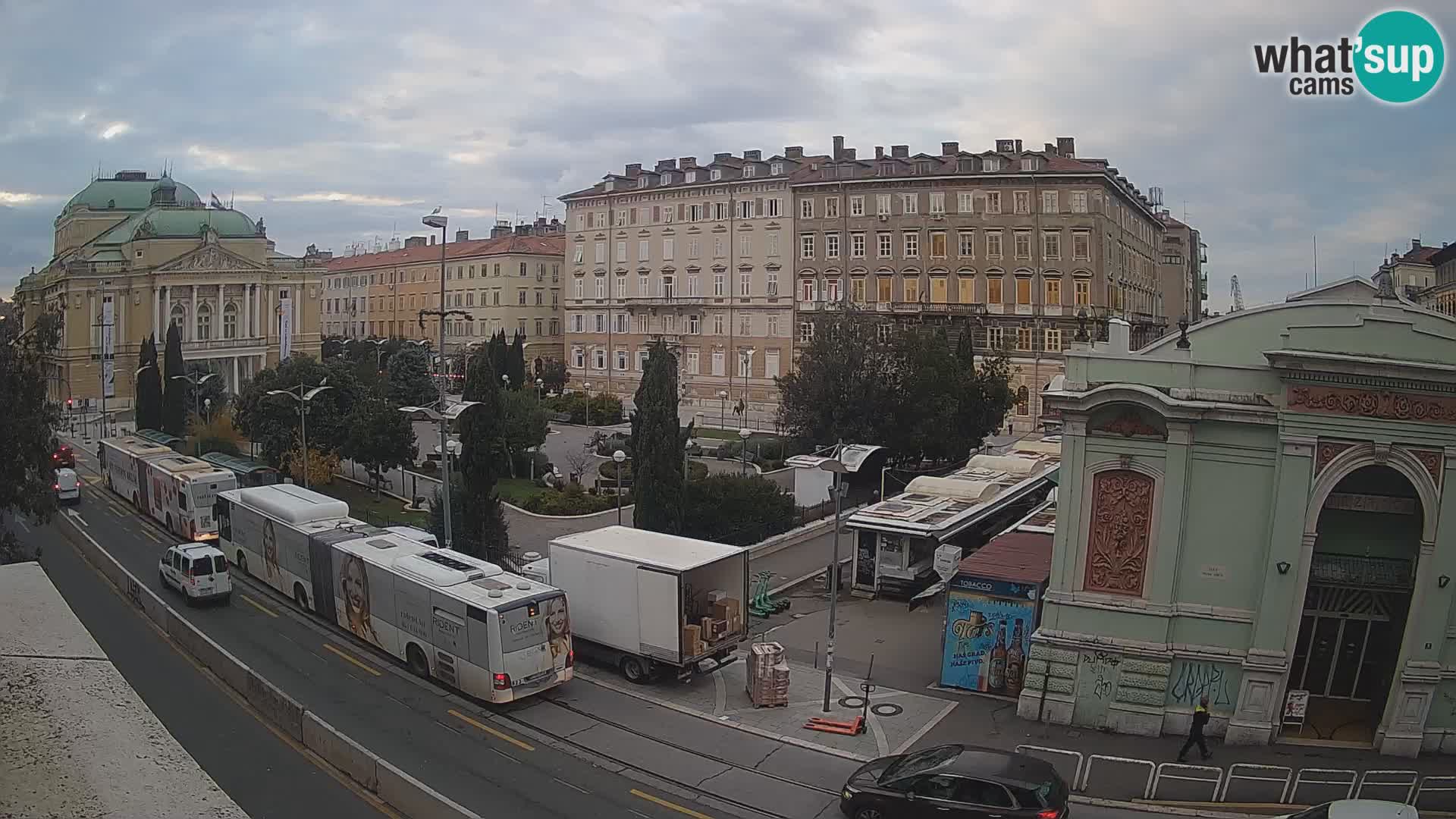 Webcam Fiume – Parco e Teatro nazionale Croato Ivan pl. Zajc