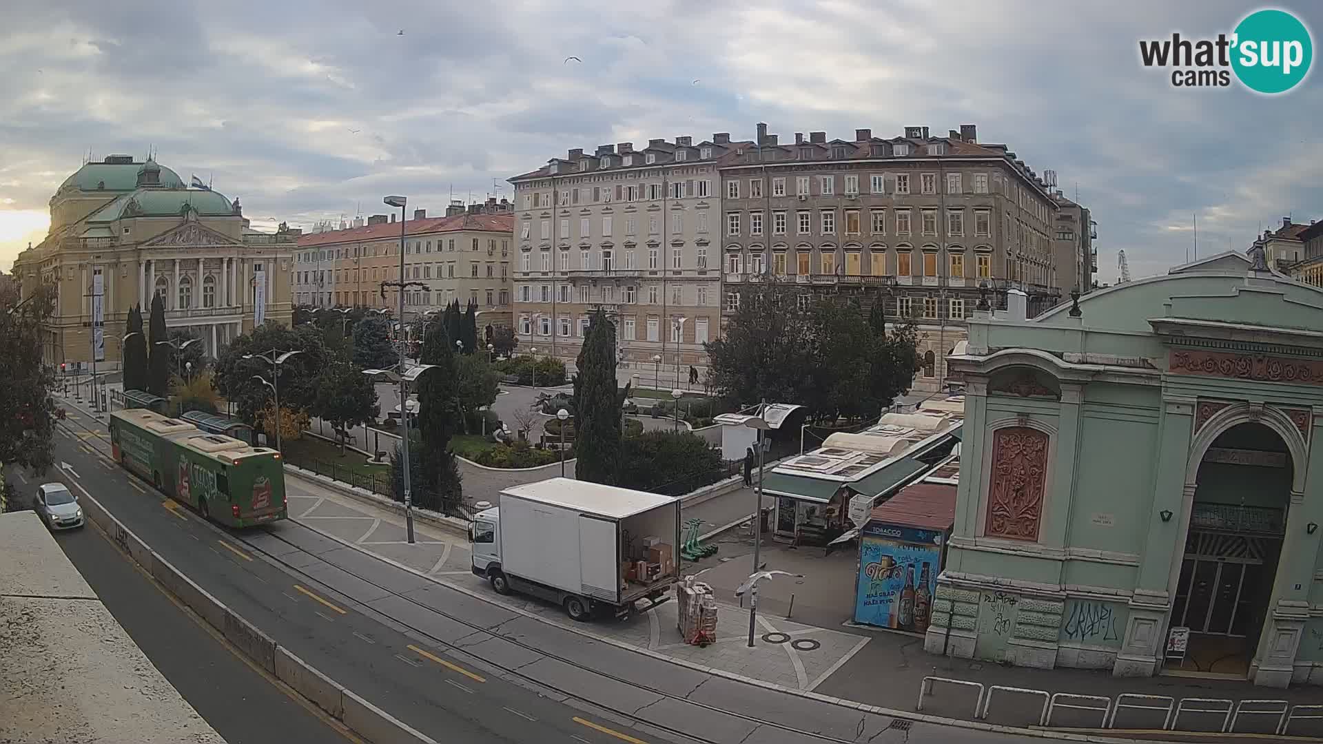 Webcam Fiume – Parco e Teatro nazionale Croato Ivan pl. Zajc