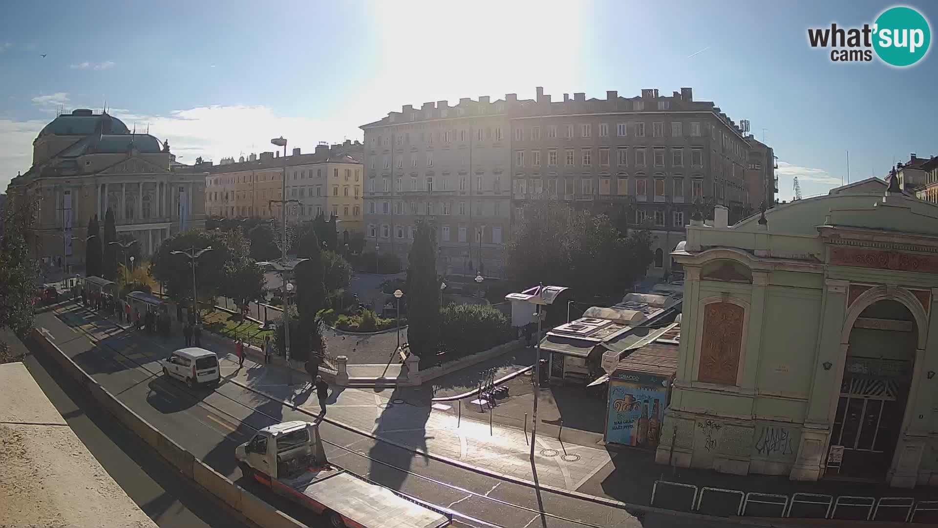 Webcam Fiume – Parco e Teatro nazionale Croato Ivan pl. Zajc