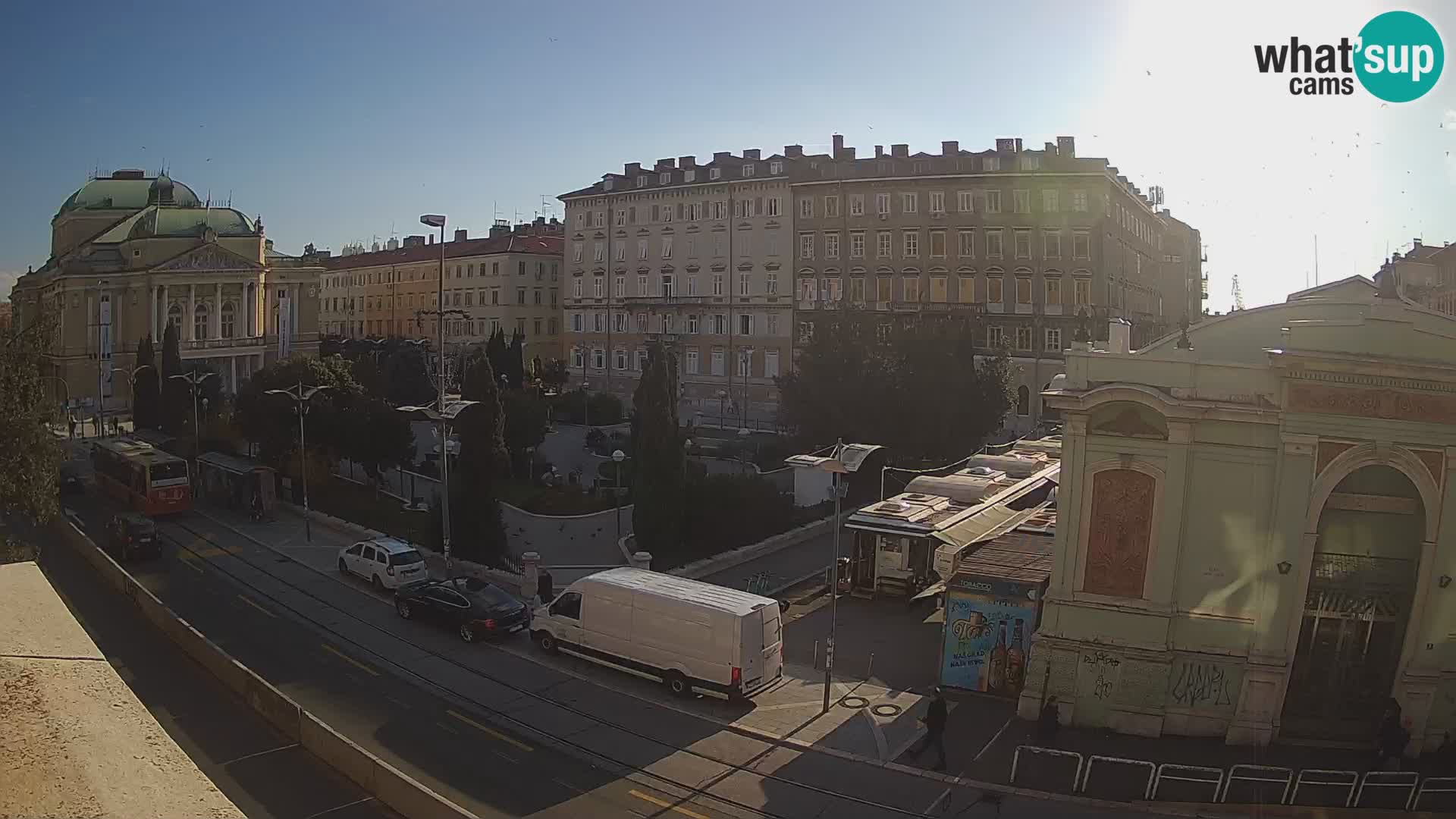 Webcam Rijeka – Parque i Teatro Nacional Croato Ivan pl. Zajc