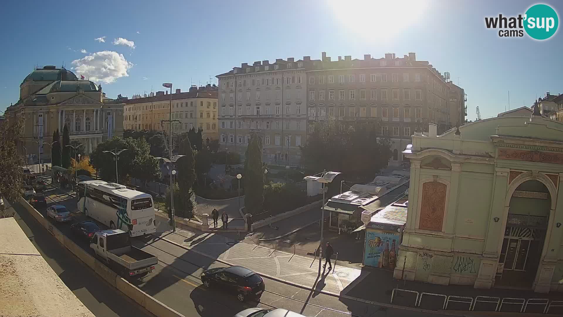 Webcam Rijeka – Parque i Teatro Nacional Croato Ivan pl. Zajc