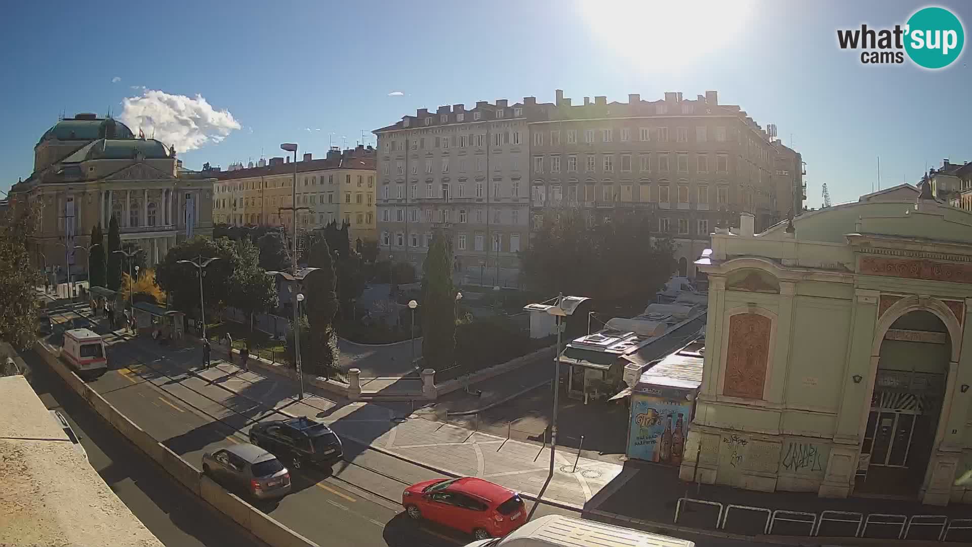 Webcam Rijeka – Park and  Croatian National Theatre Ivan pl. Zajc