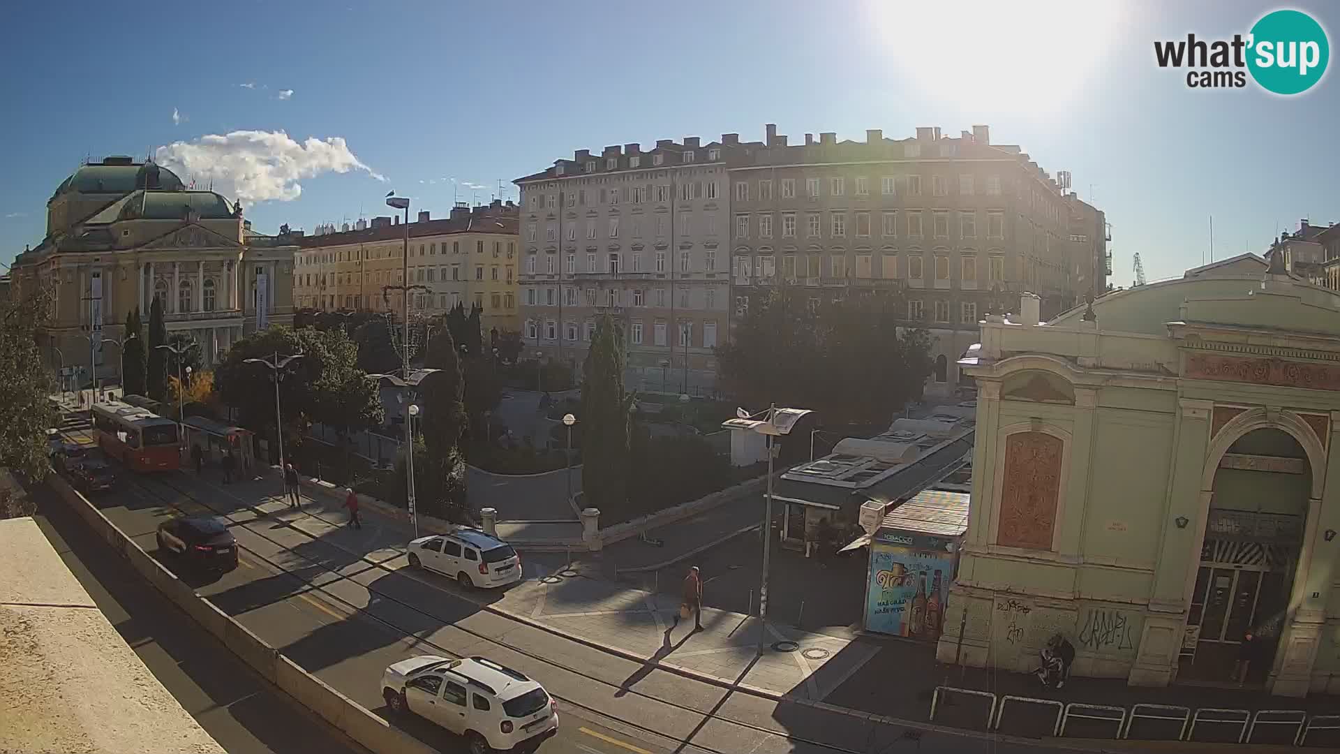 Webcam Rijeka – Parque i Teatro Nacional Croato Ivan pl. Zajc