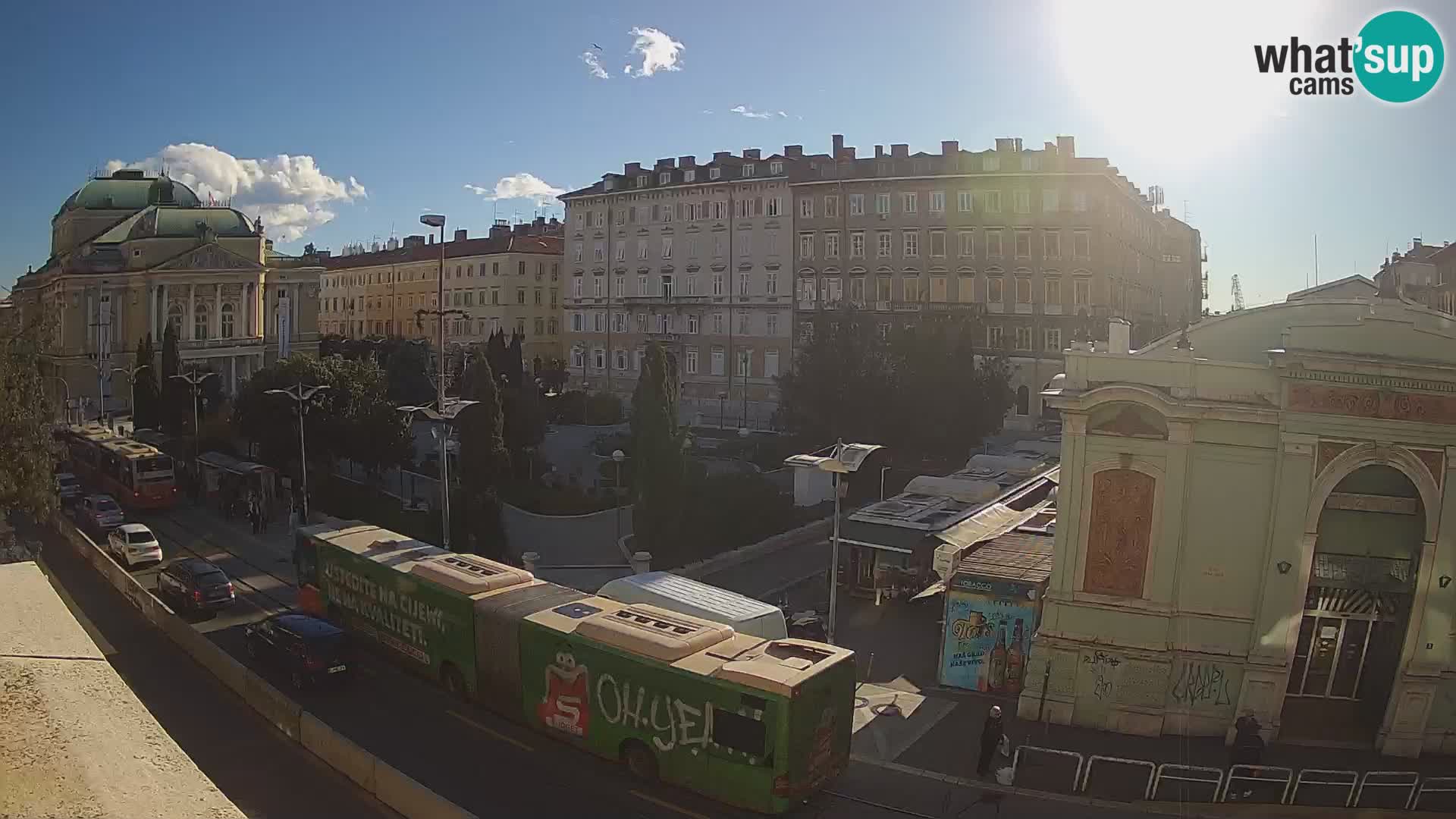 Webcam Rijeka – Parque i Teatro Nacional Croato Ivan pl. Zajc