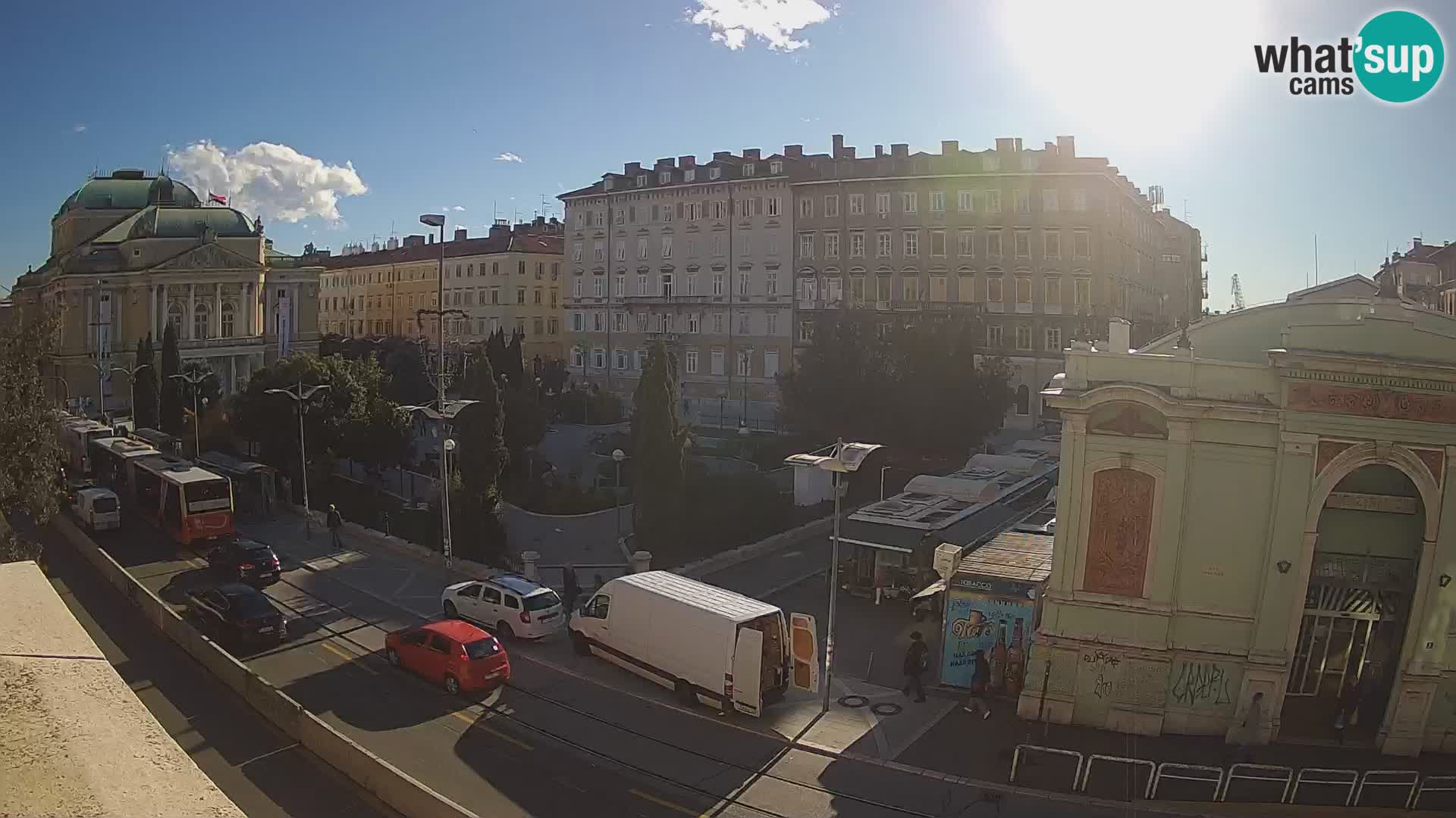 Webcam Rijeka – Parque i Teatro Nacional Croato Ivan pl. Zajc