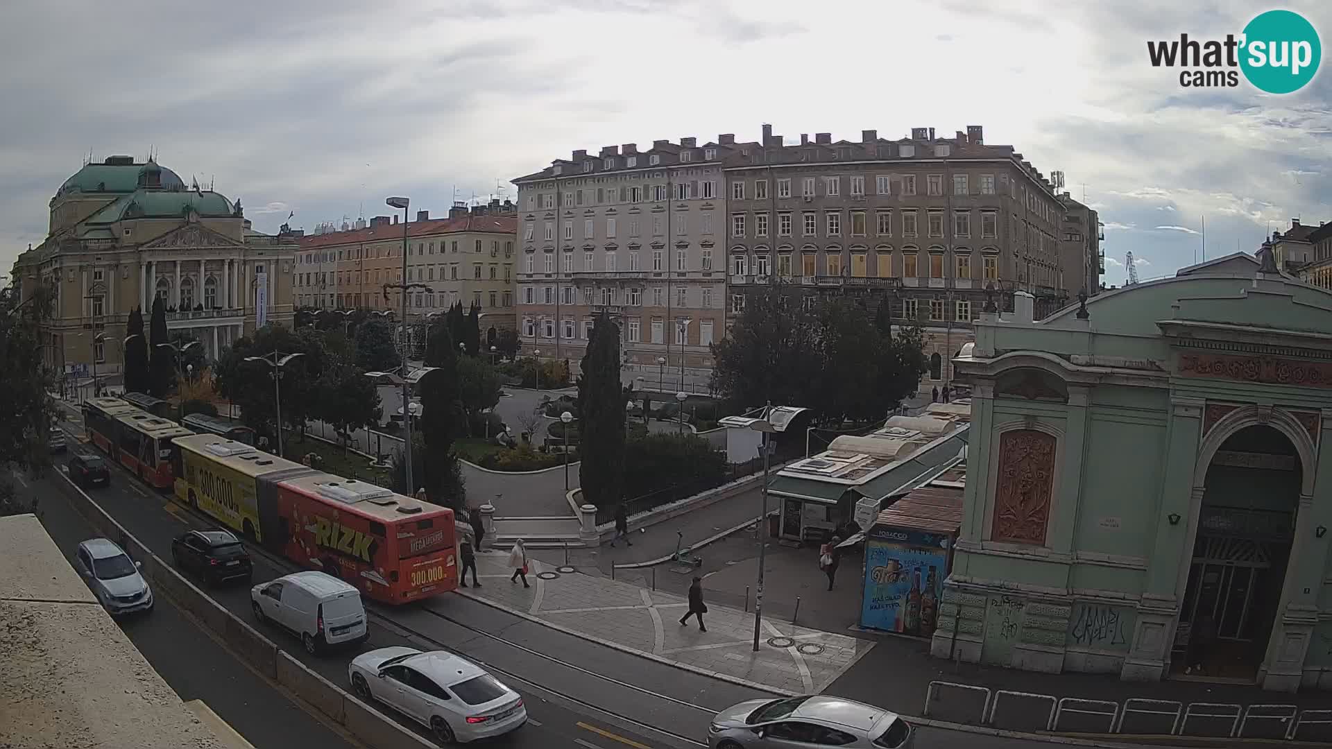 Webcam Rijeka – Parque i Teatro Nacional Croato Ivan pl. Zajc