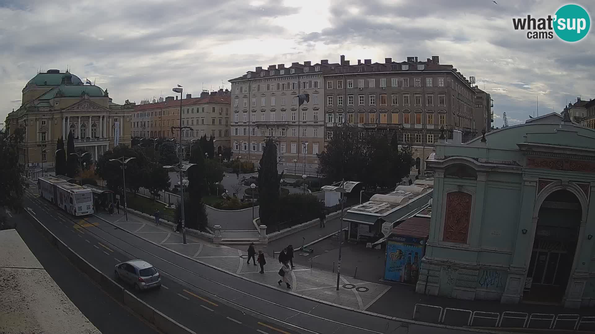 Webcam Rijeka – Park and  Croatian National Theatre Ivan pl. Zajc