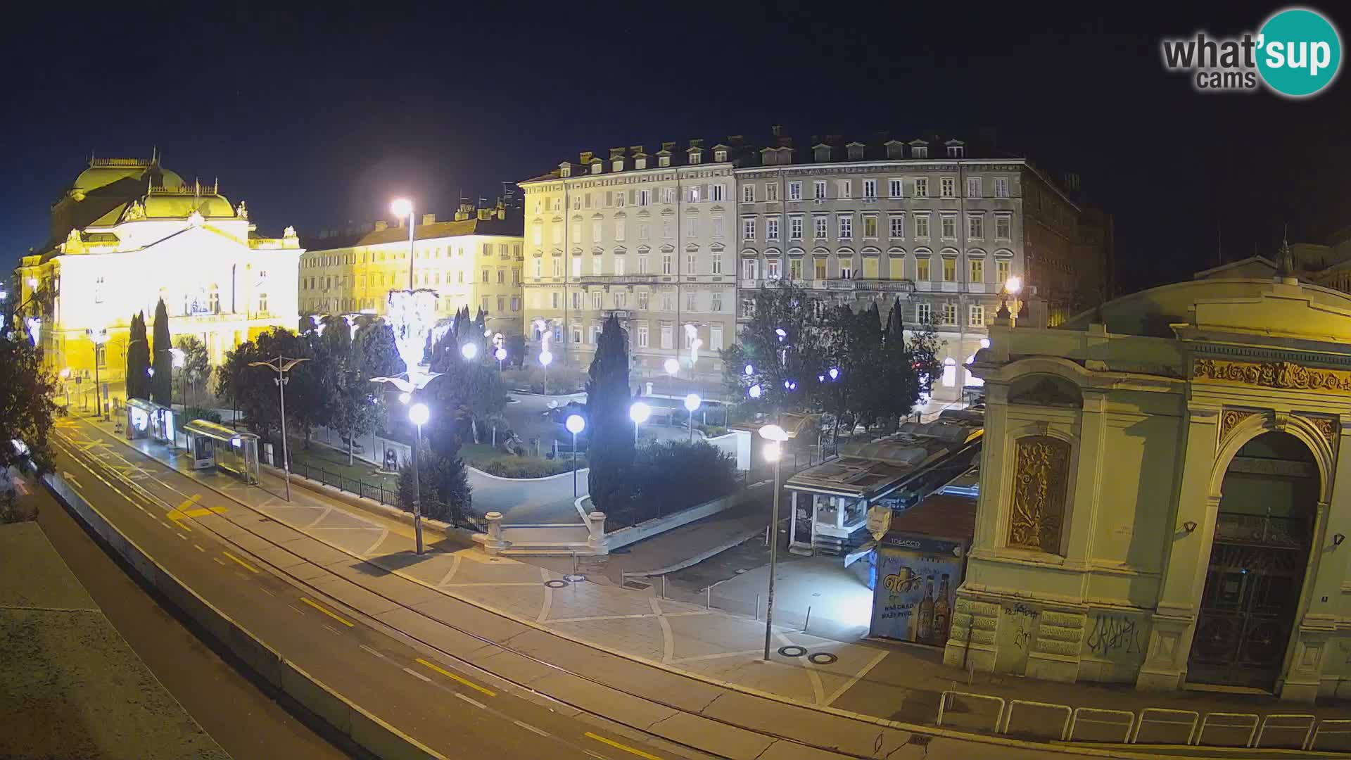 Webcam Rijeka – Park and  Croatian National Theatre Ivan pl. Zajc