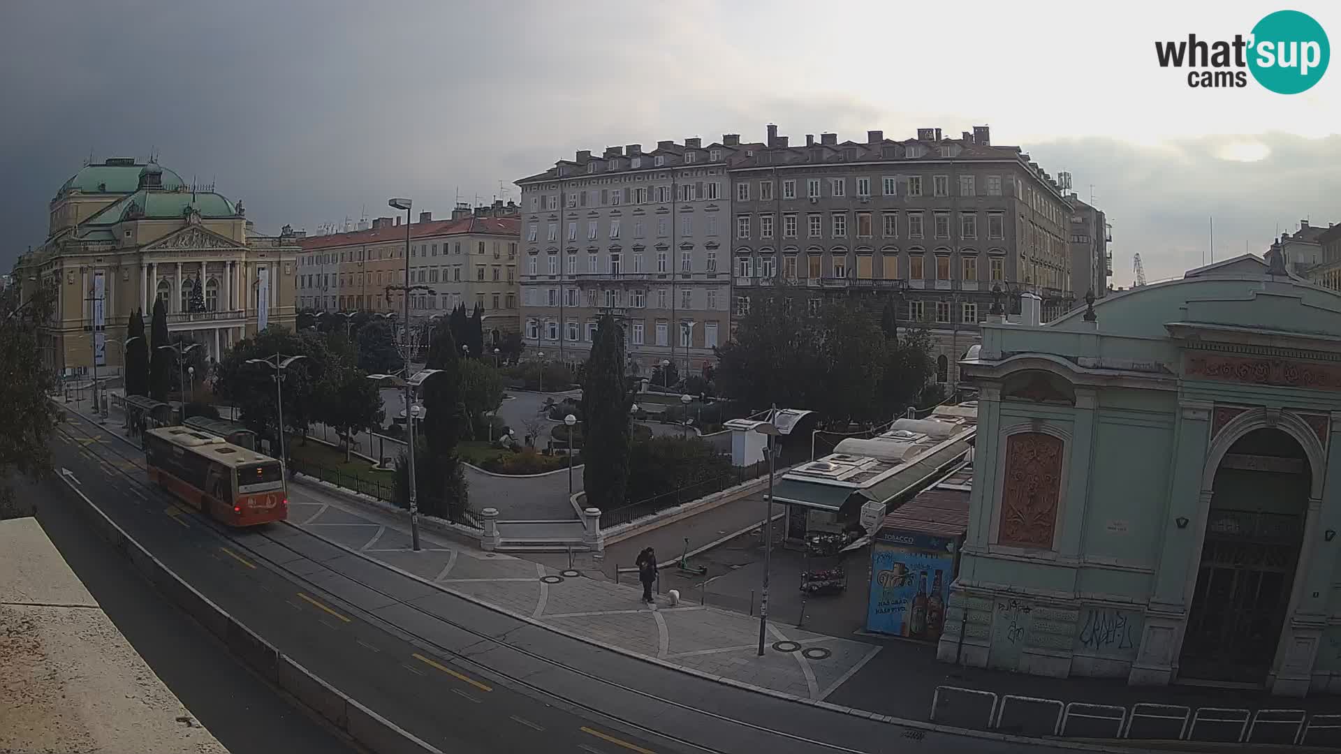 Webcam Fiume – Parco e Teatro nazionale Croato Ivan pl. Zajc