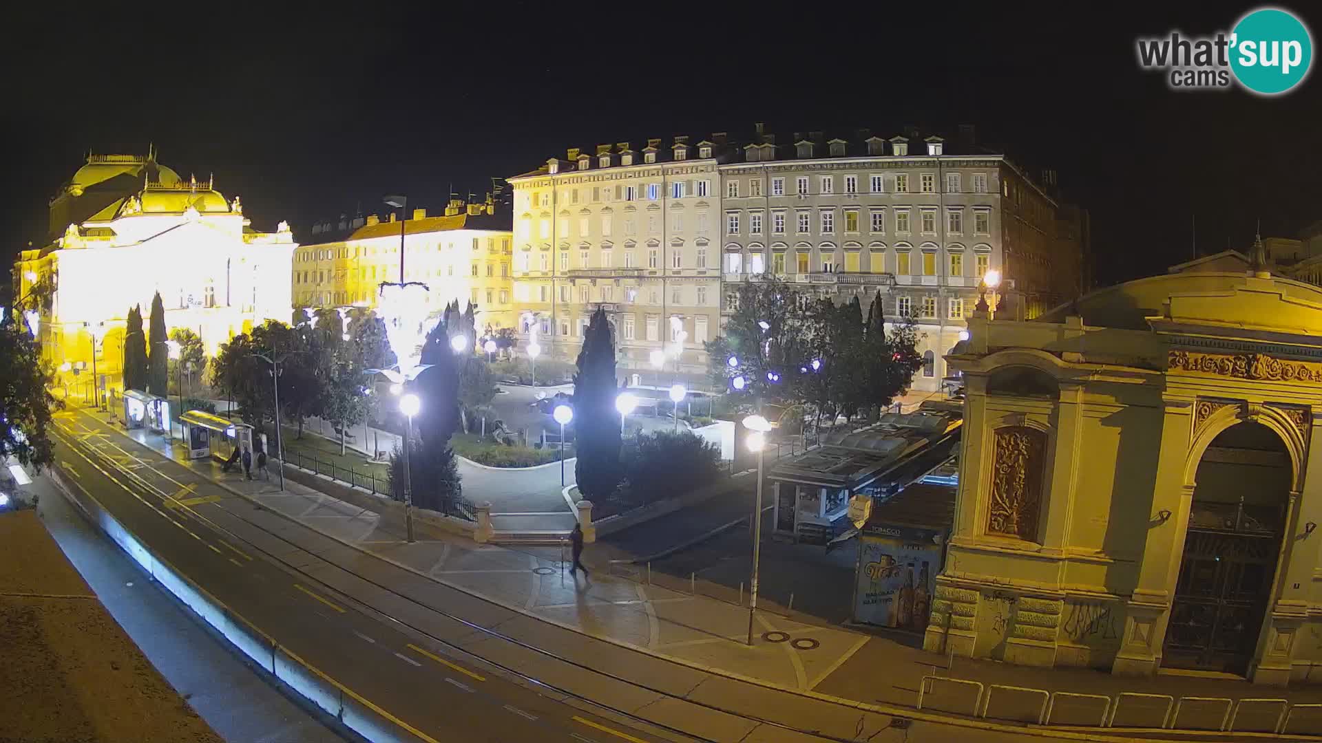 Webcam Rijeka – Park et Théâtre national croate Ivan pl. Zajc