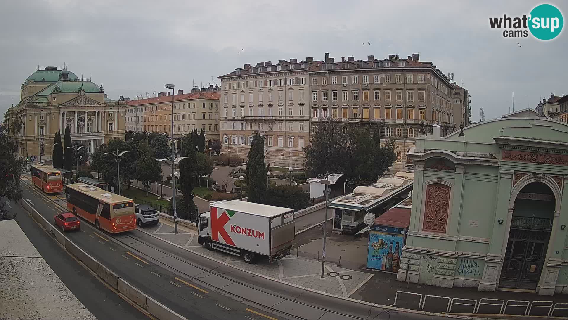 Webcam Rijeka – Parque i Teatro Nacional Croato Ivan pl. Zajc