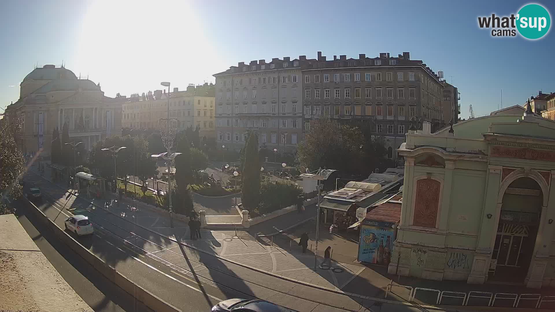 Webcam Fiume – Parco e Teatro nazionale Croato Ivan pl. Zajc