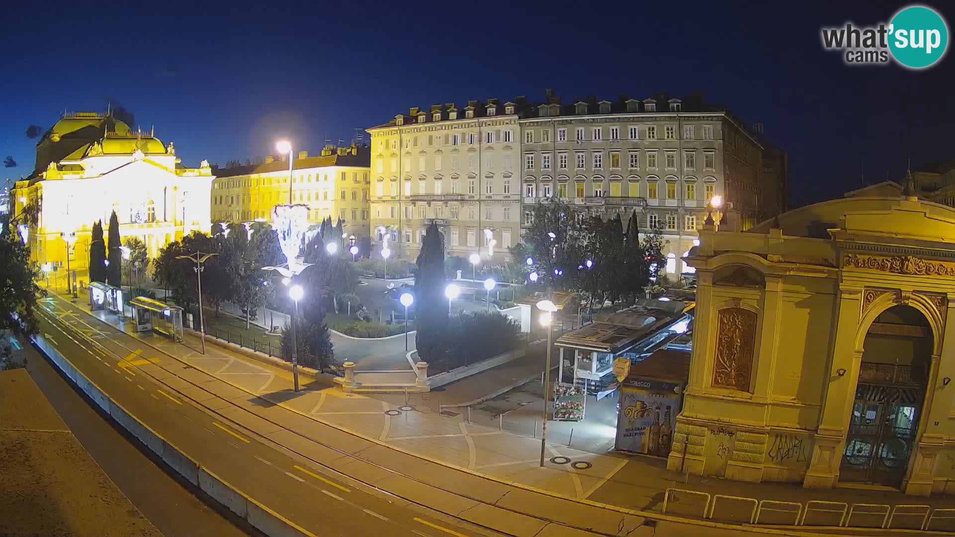 Webcam Rijeka – Parque i Teatro Nacional Croato Ivan pl. Zajc