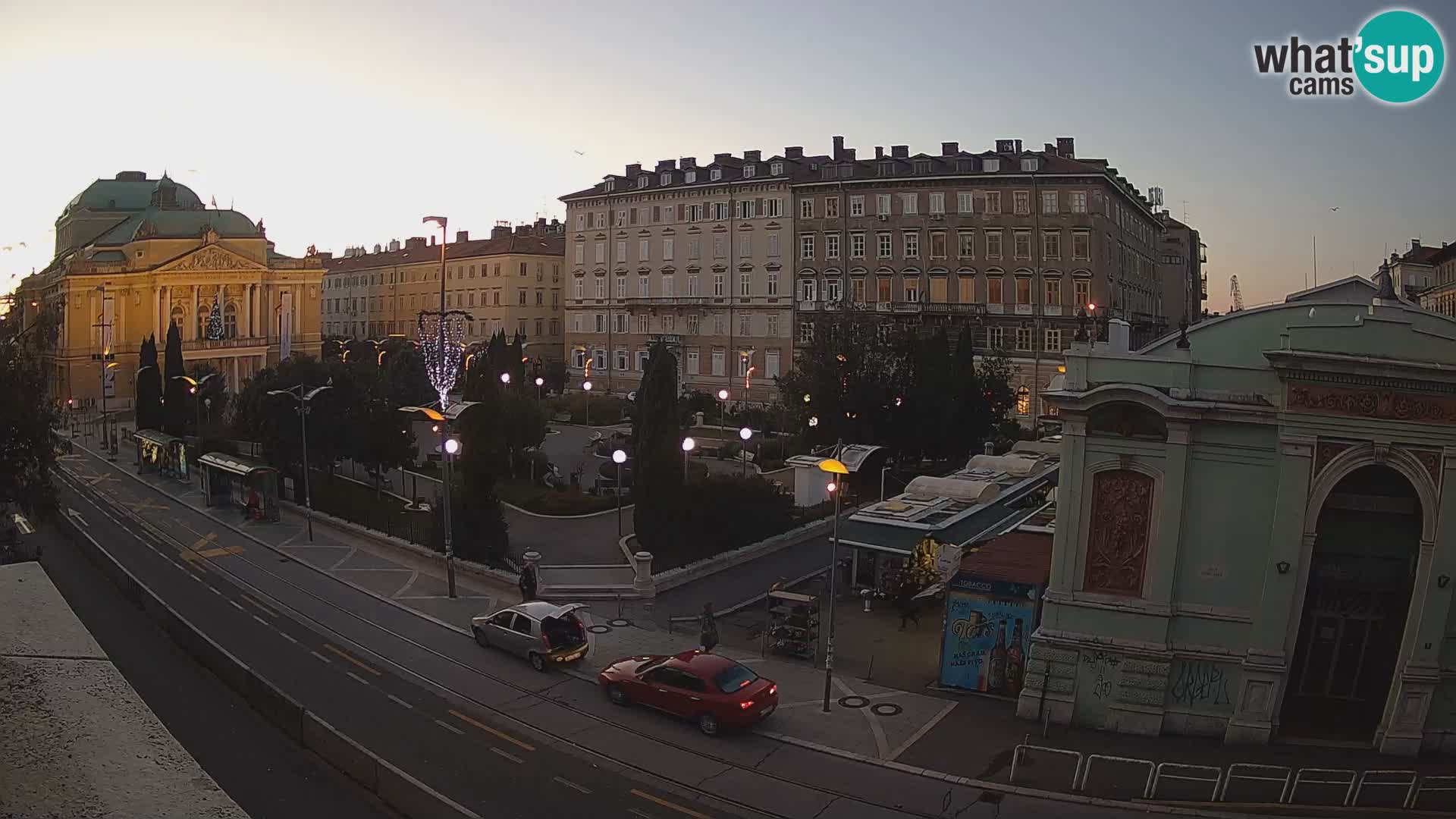 Webcam Rijeka – Park et Théâtre national croate Ivan pl. Zajc