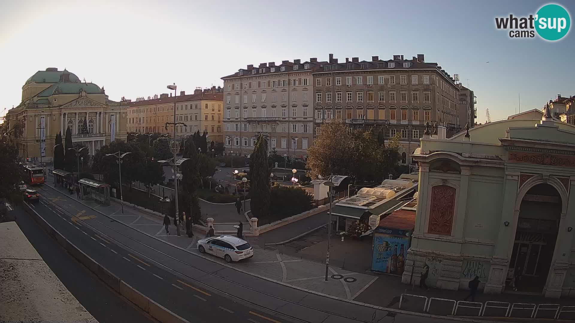 Webcam Rijeka – Park et Théâtre national croate Ivan pl. Zajc