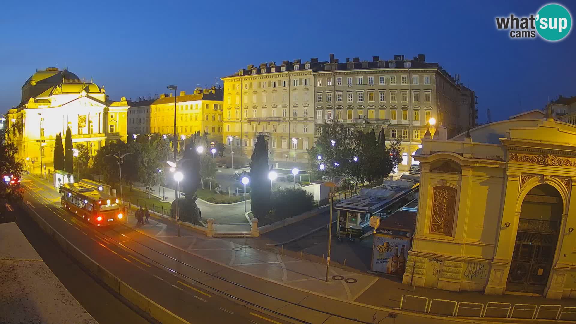 Webcam Fiume – Parco e Teatro nazionale Croato Ivan pl. Zajc