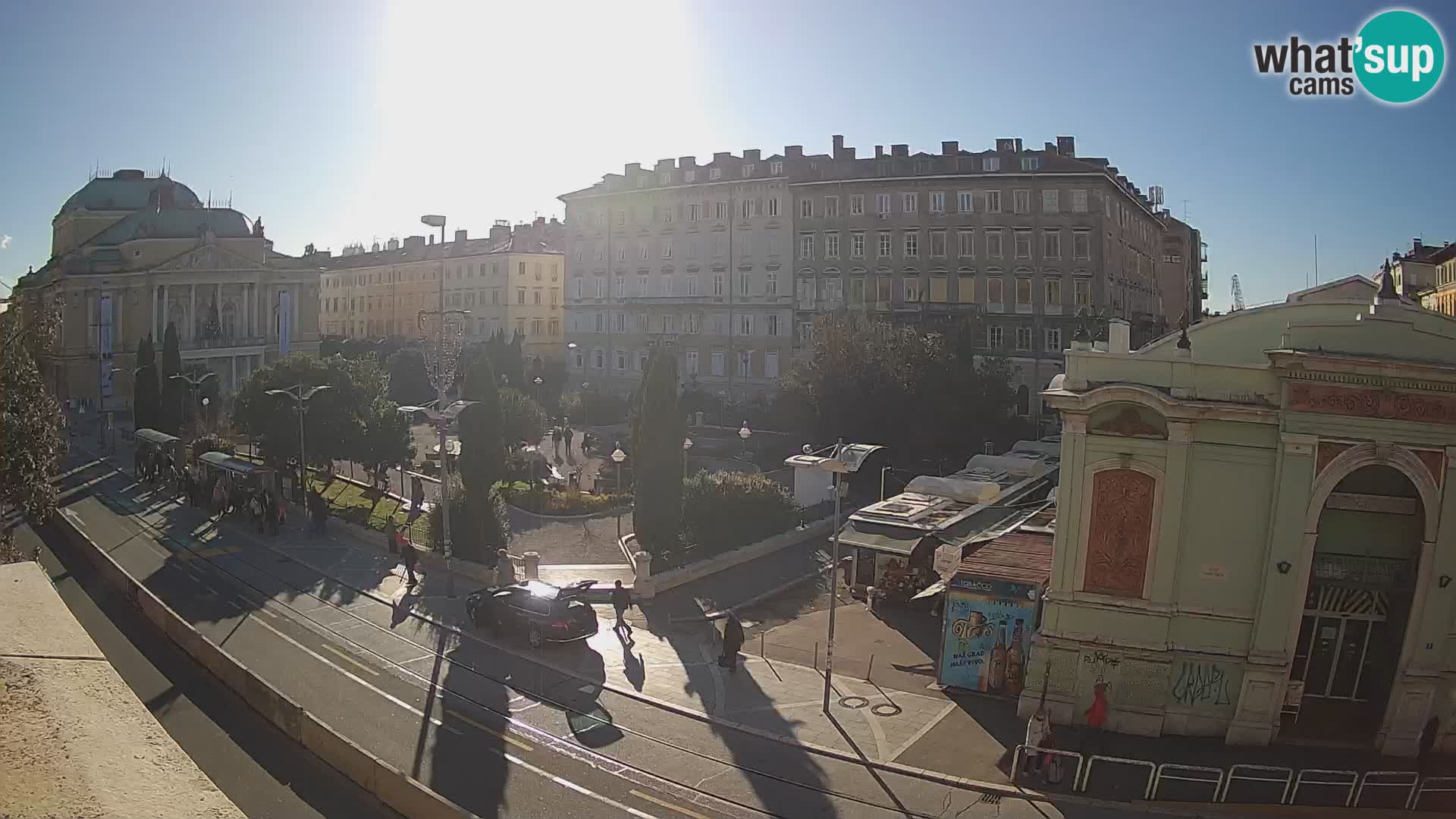 Webcam Rijeka – Park et Théâtre national croate Ivan pl. Zajc