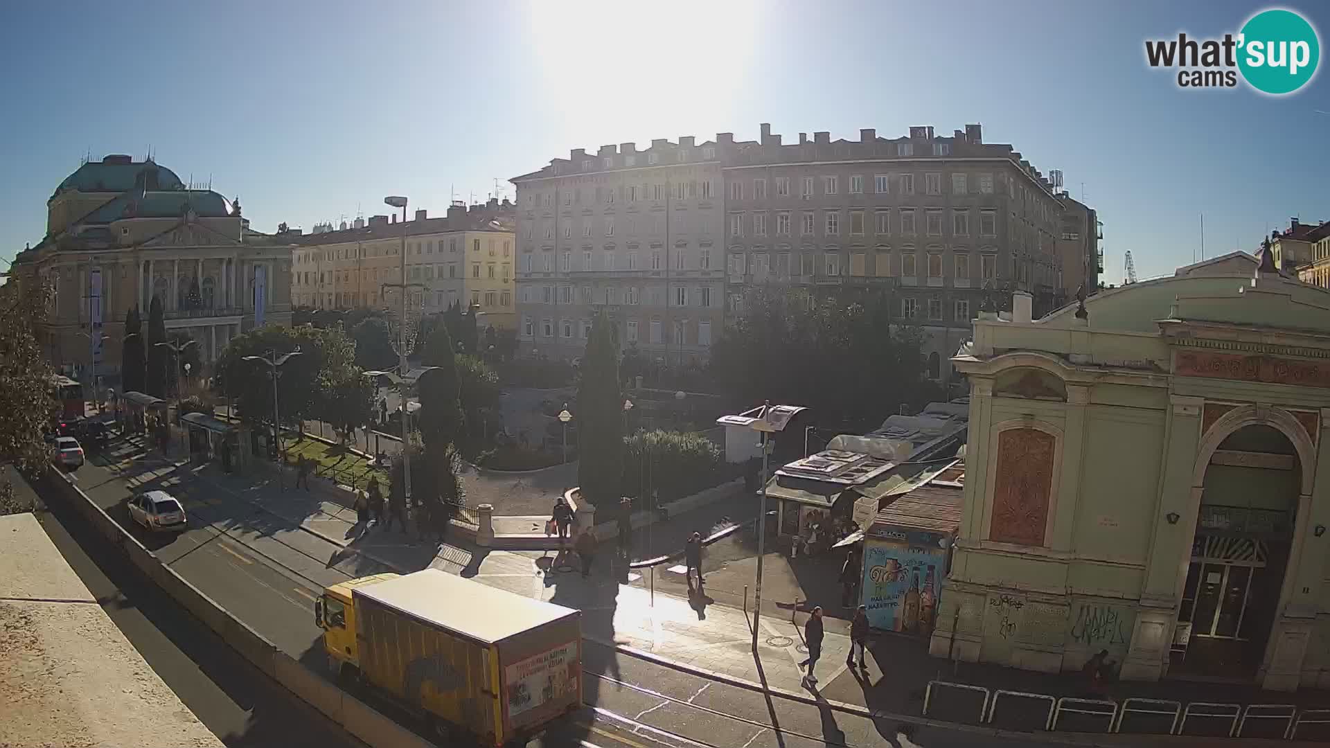 Webcam Rijeka – Park and  Croatian National Theatre Ivan pl. Zajc