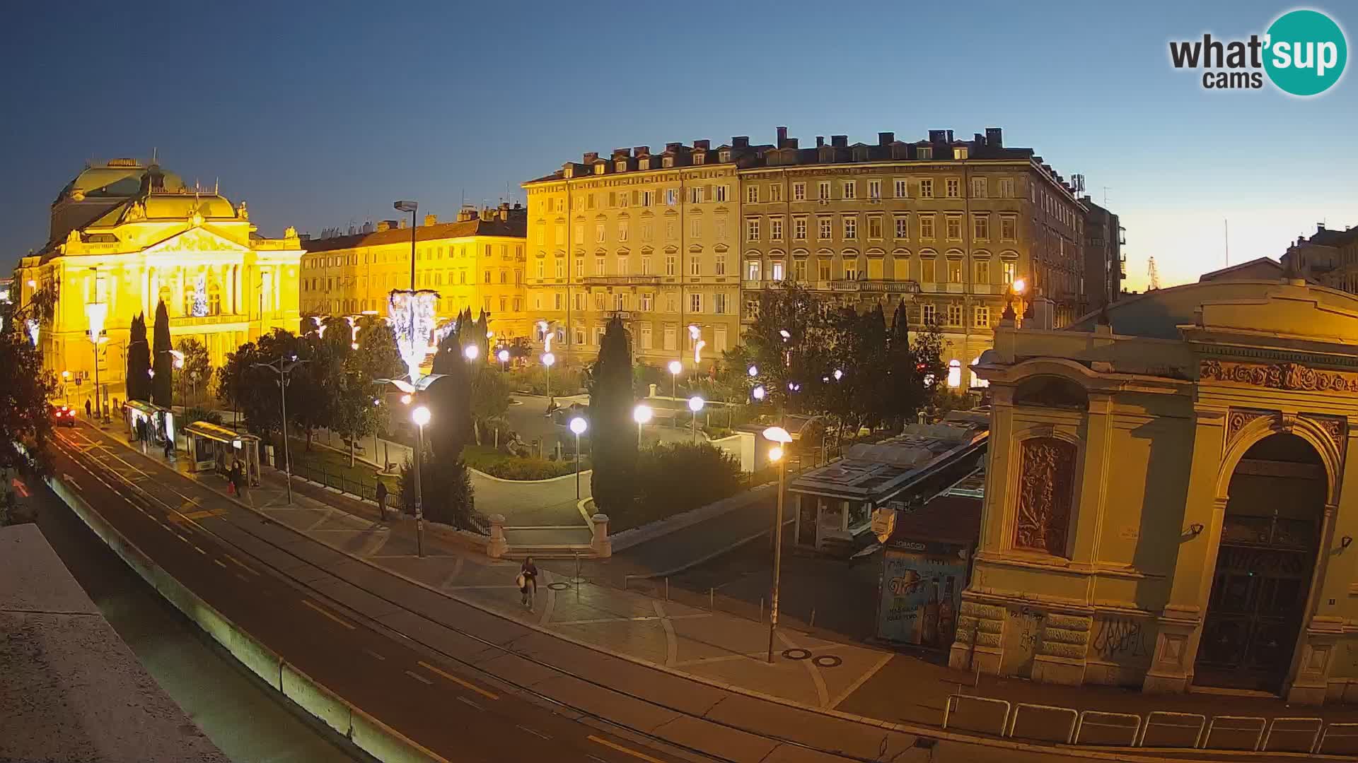 Webcam Rijeka – Park and  Croatian National Theatre Ivan pl. Zajc