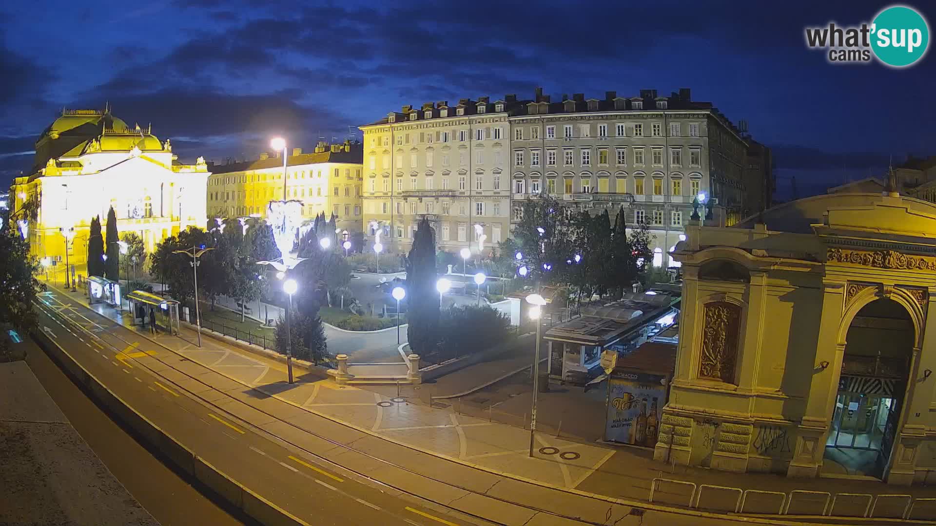 Webcam Rijeka – Park et Théâtre national croate Ivan pl. Zajc