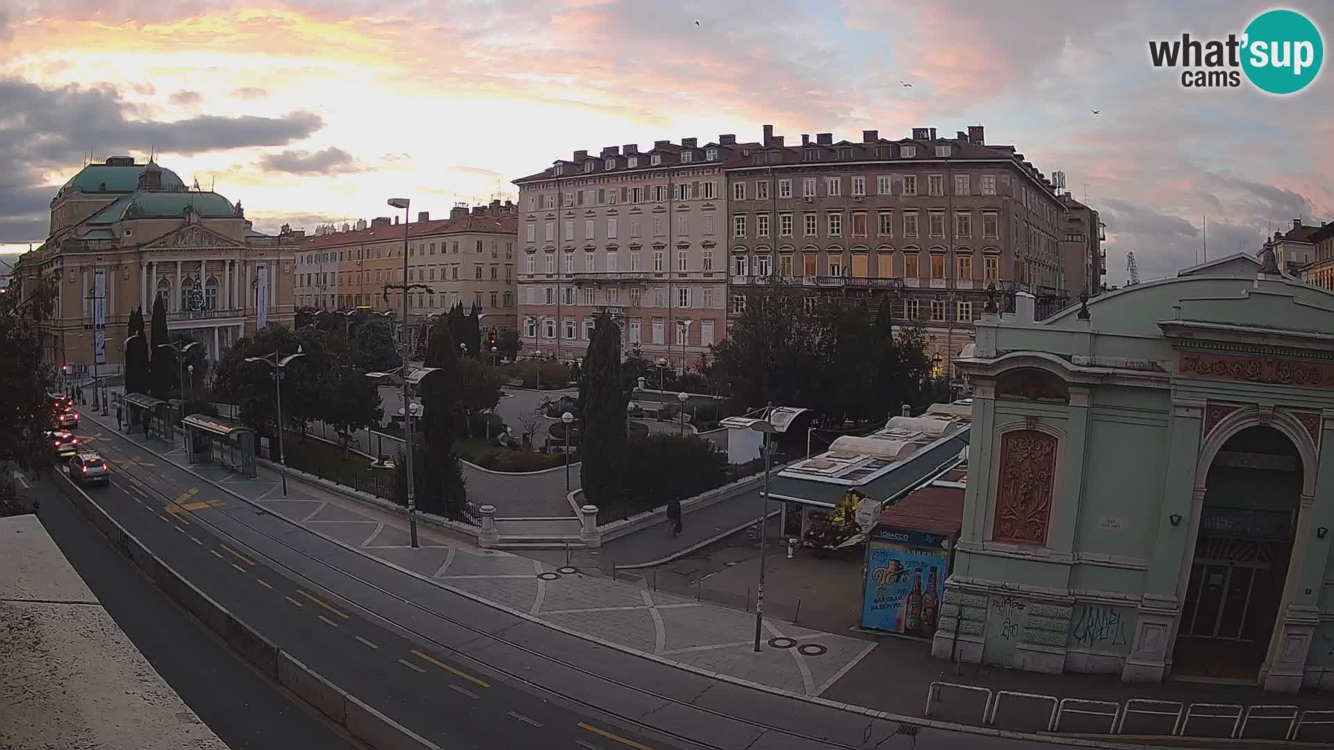 Webcam Rijeka – Parque i Teatro Nacional Croato Ivan pl. Zajc