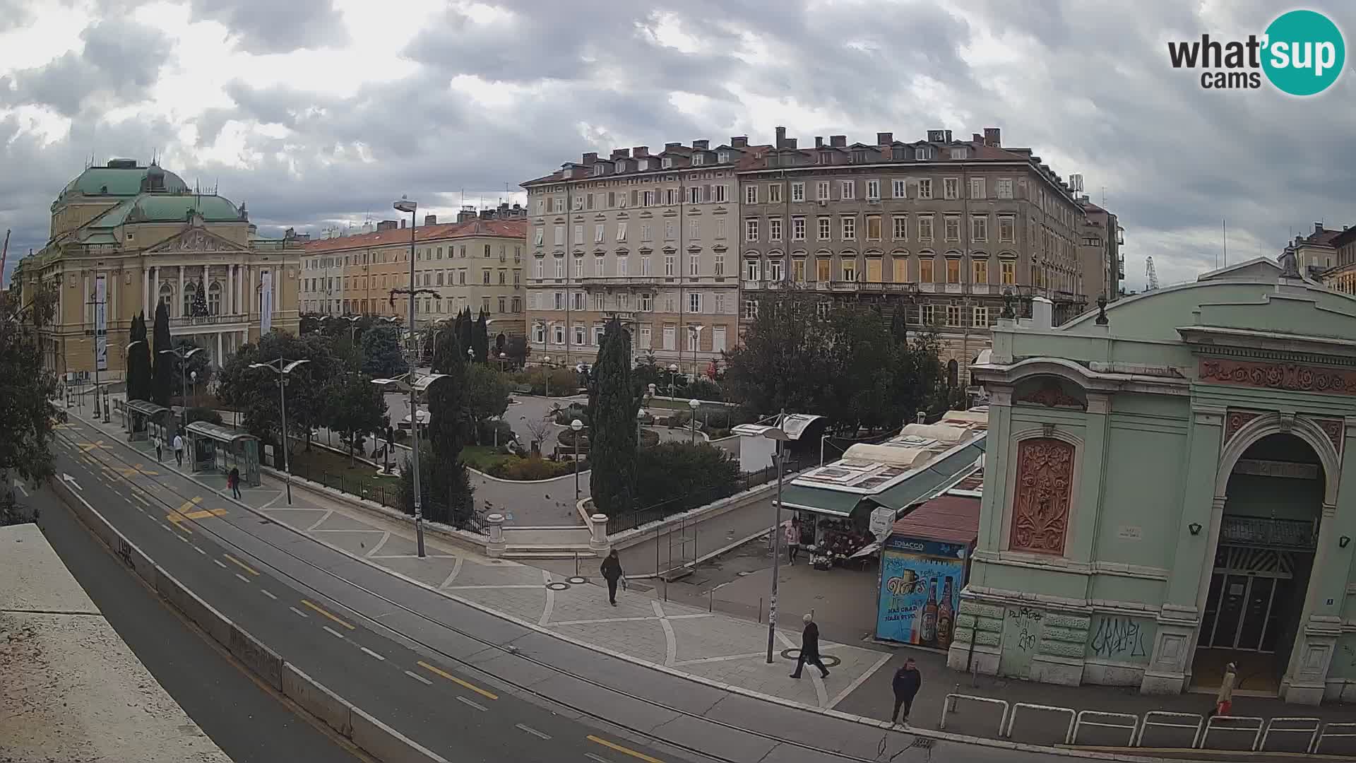 Webcam Rijeka – Park et Théâtre national croate Ivan pl. Zajc