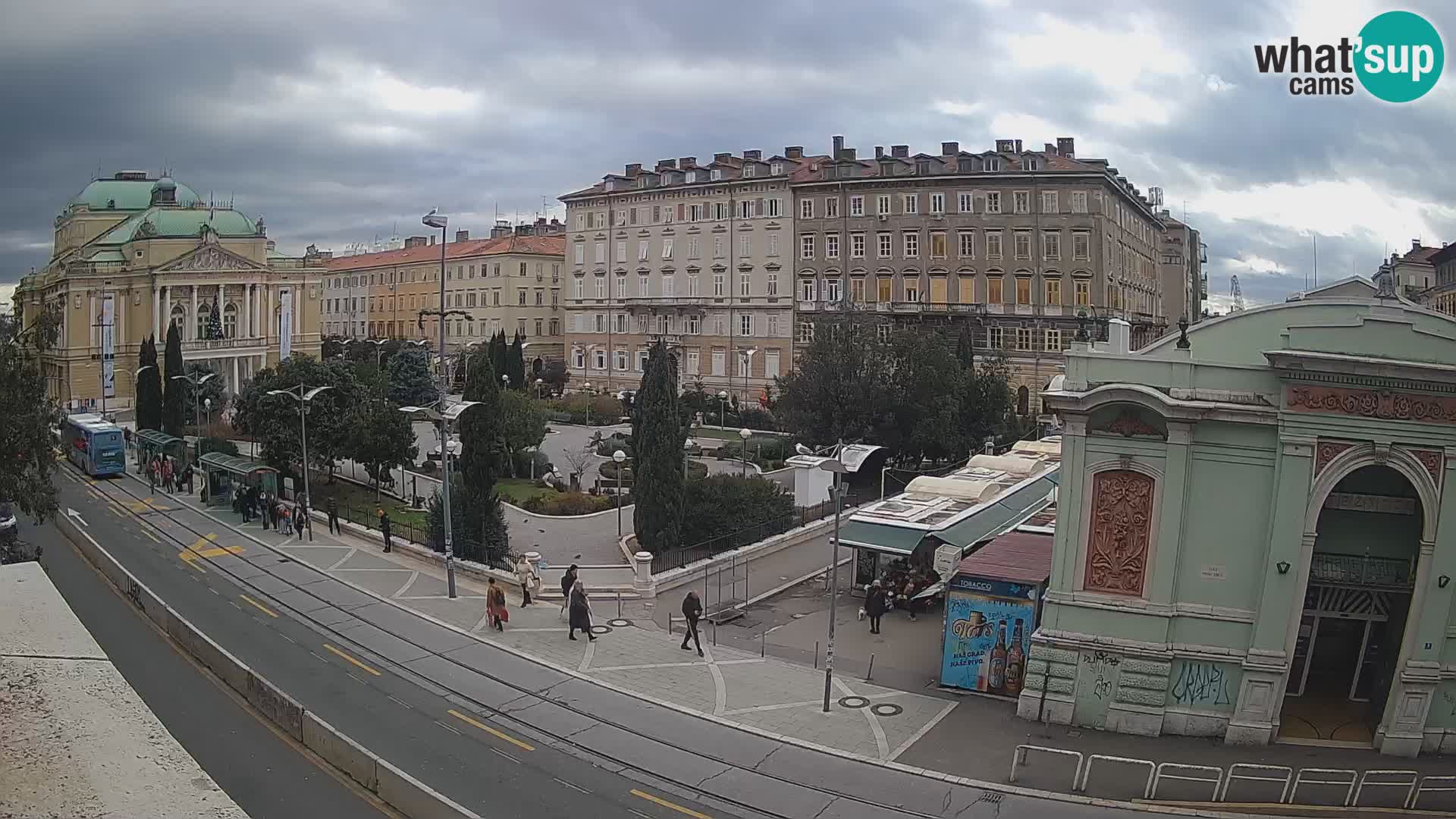 Webkam Rijeka – Park i Hrvatsko narodno kazalište Ivana pl. Zajc