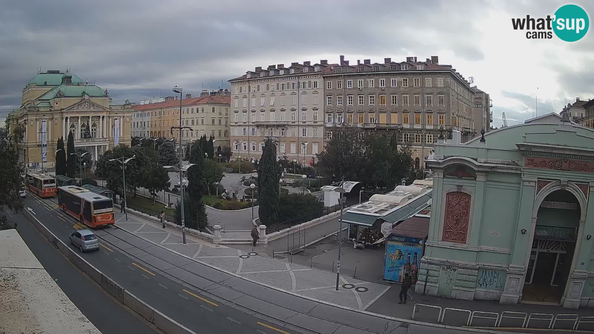 Webcam Rijeka – Park et Théâtre national croate Ivan pl. Zajc