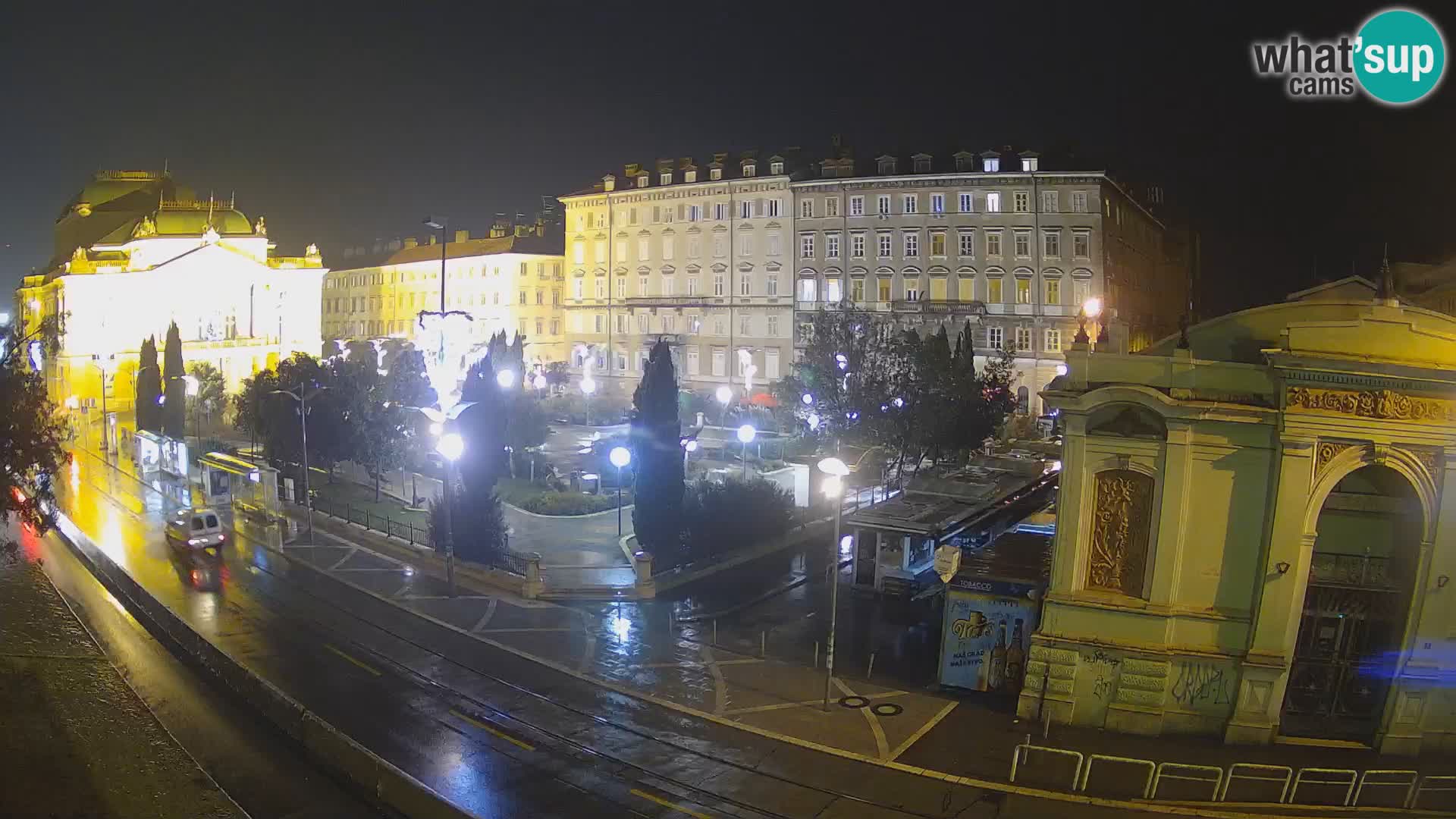 Webcam Rijeka – Park et Théâtre national croate Ivan pl. Zajc