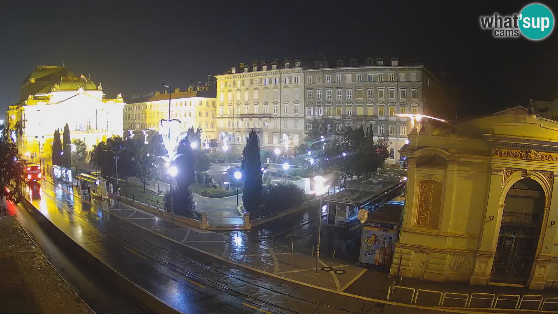 Webcam Rijeka – Park et Théâtre national croate Ivan pl. Zajc