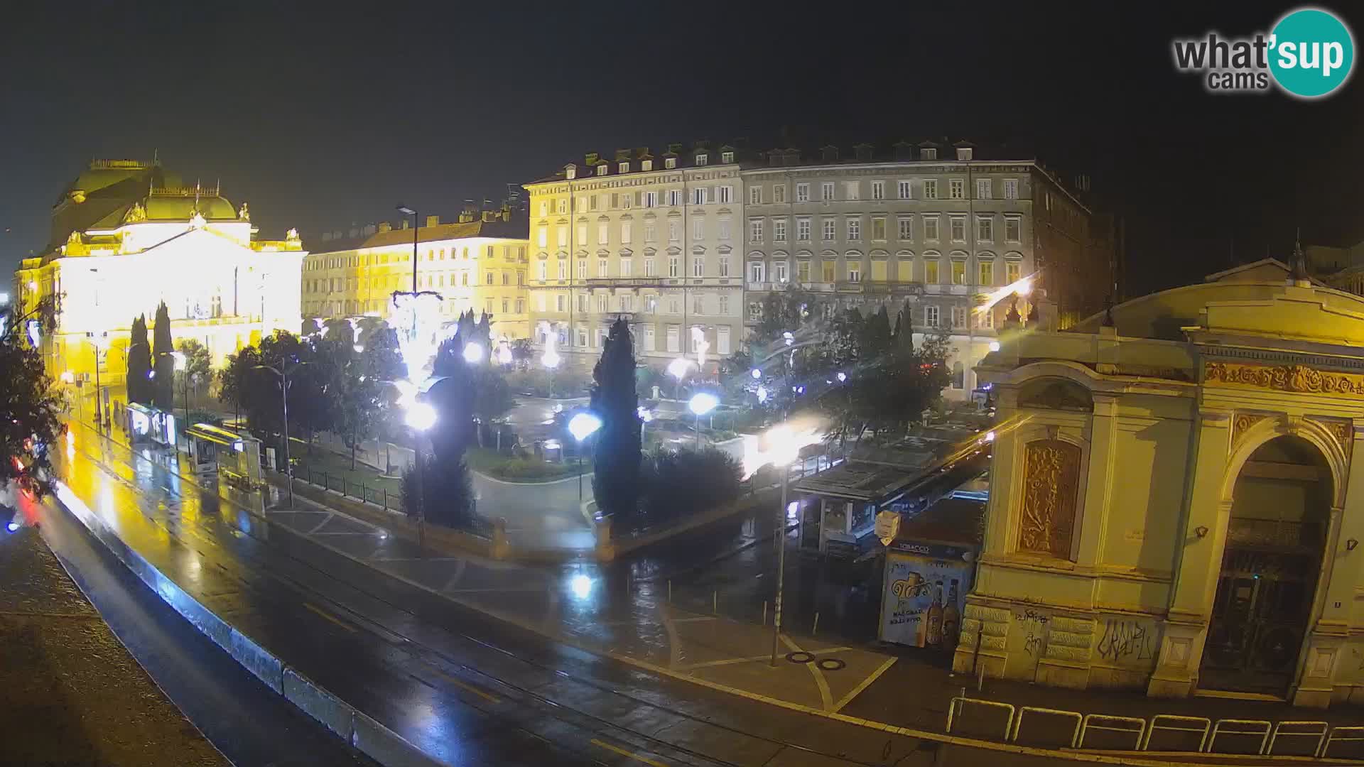 Webcam Rijeka – Park et Théâtre national croate Ivan pl. Zajc