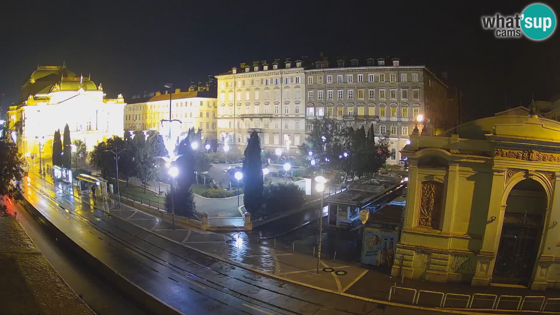 Webcam Rijeka – Park et Théâtre national croate Ivan pl. Zajc