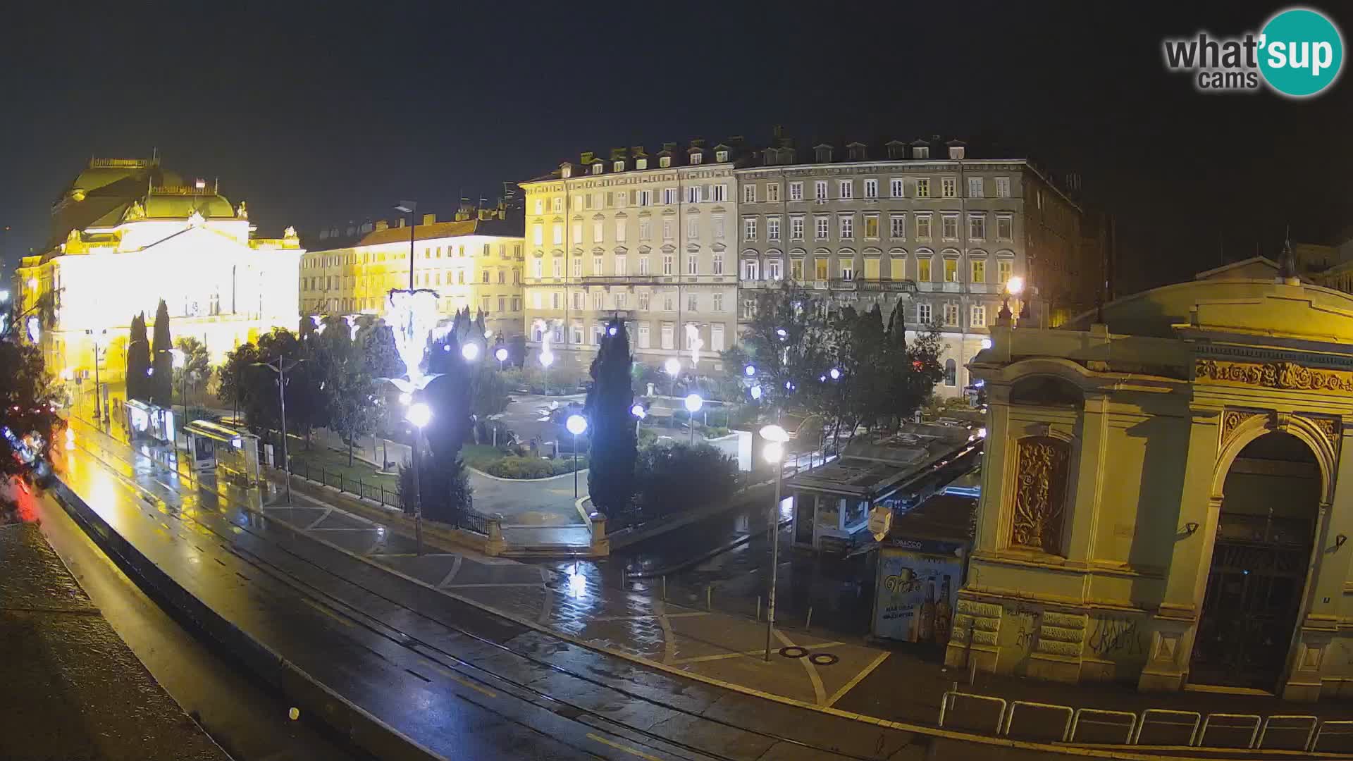 Webcam Rijeka – Park et Théâtre national croate Ivan pl. Zajc