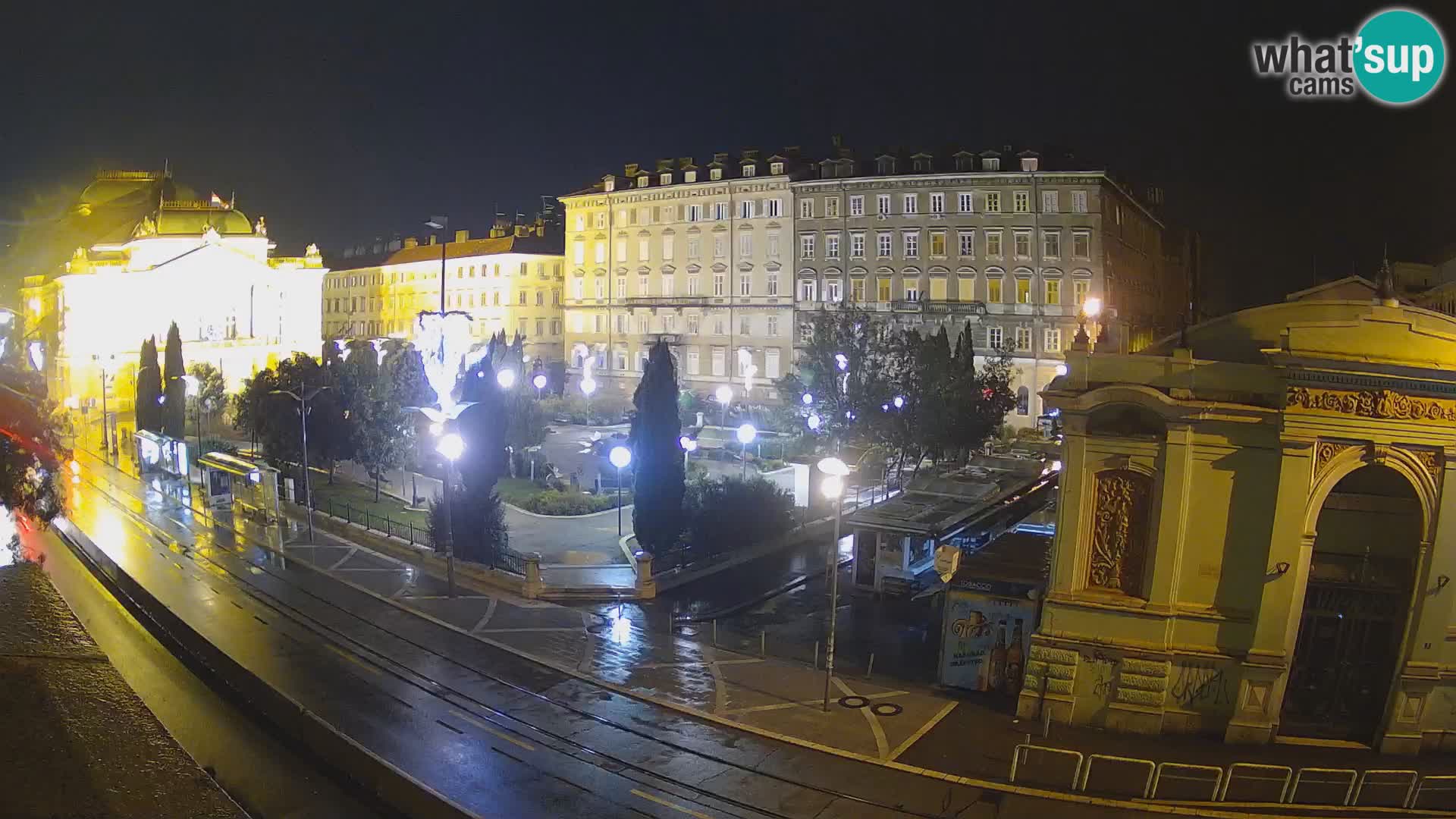 Webcam Rijeka – Park et Théâtre national croate Ivan pl. Zajc