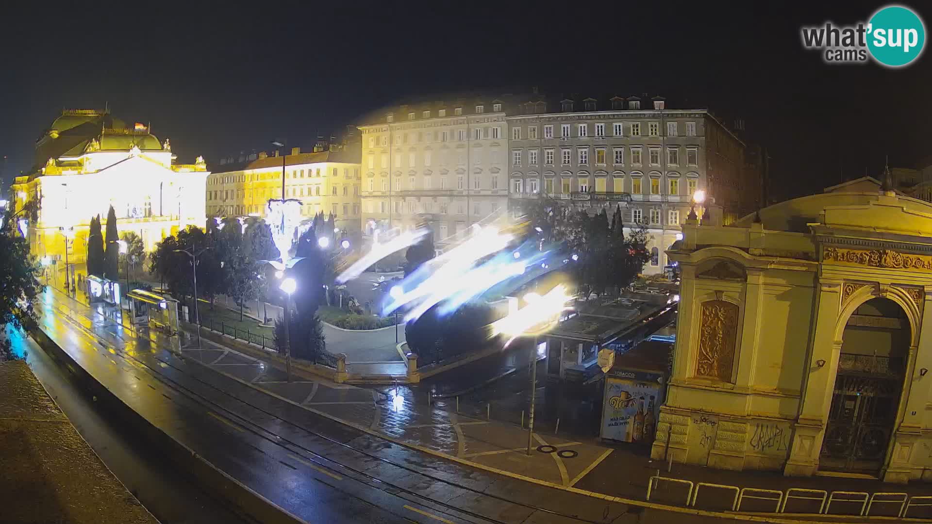 Webcam Rijeka – Park et Théâtre national croate Ivan pl. Zajc