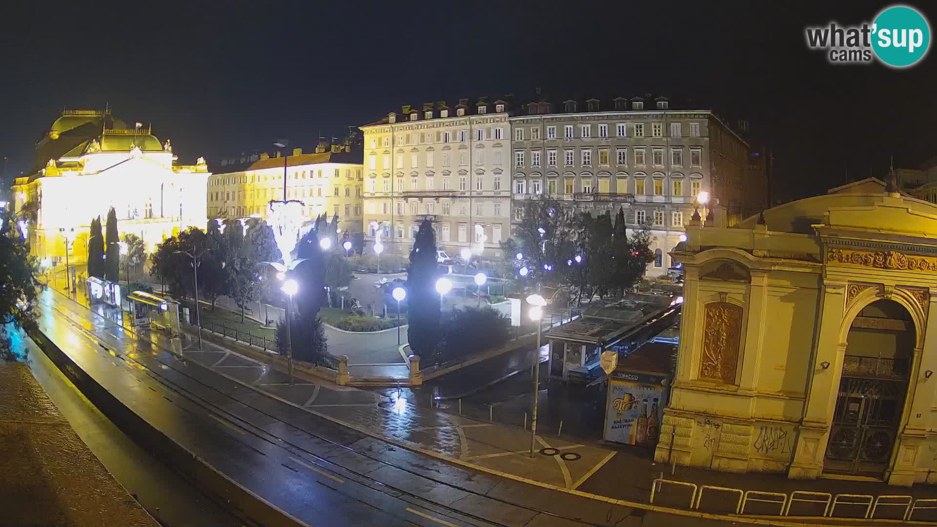 Webcam Rijeka – Park et Théâtre national croate Ivan pl. Zajc