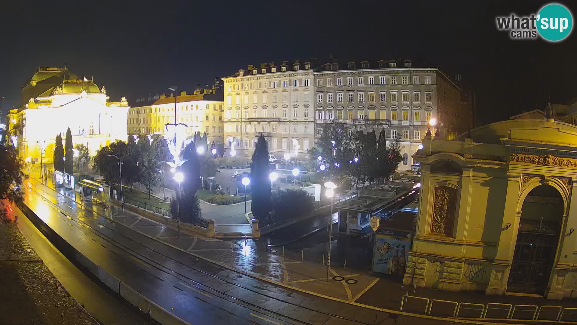 Webcam Rijeka – Park et Théâtre national croate Ivan pl. Zajc