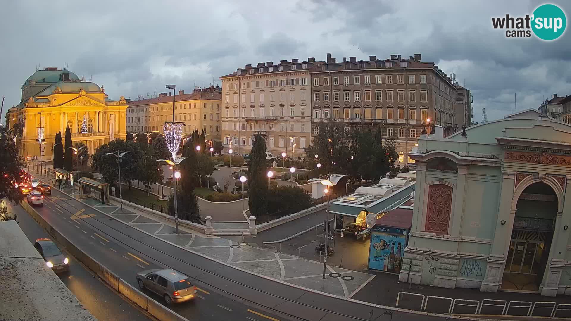 Webcam Rijeka – Park et Théâtre national croate Ivan pl. Zajc