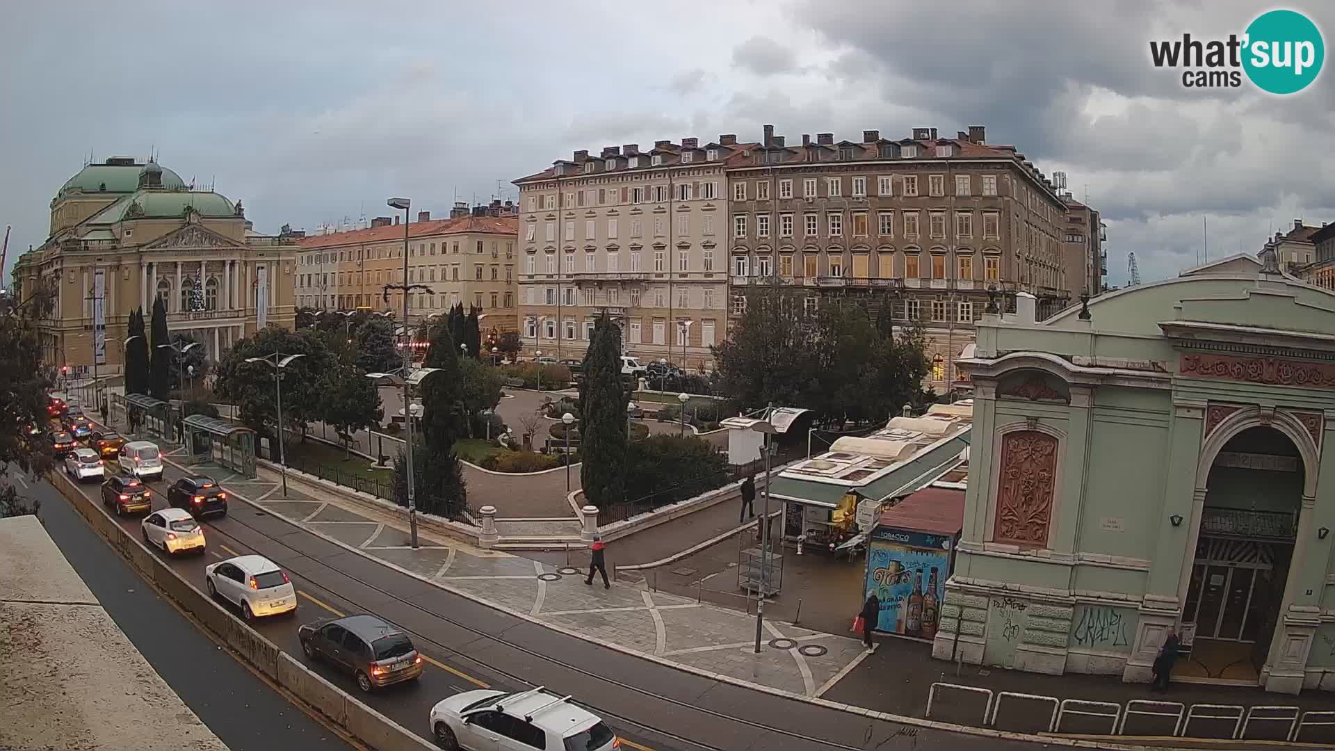 Webcam Rijeka – Park et Théâtre national croate Ivan pl. Zajc