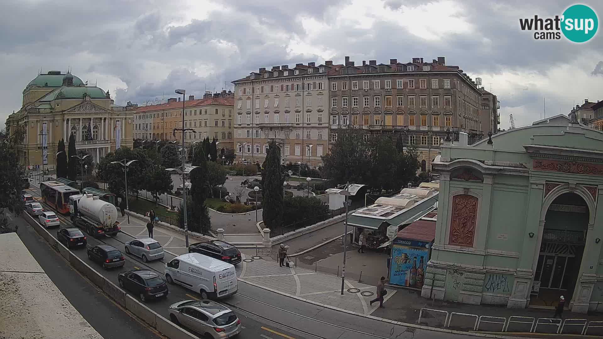 Webcam Rijeka – Park et Théâtre national croate Ivan pl. Zajc