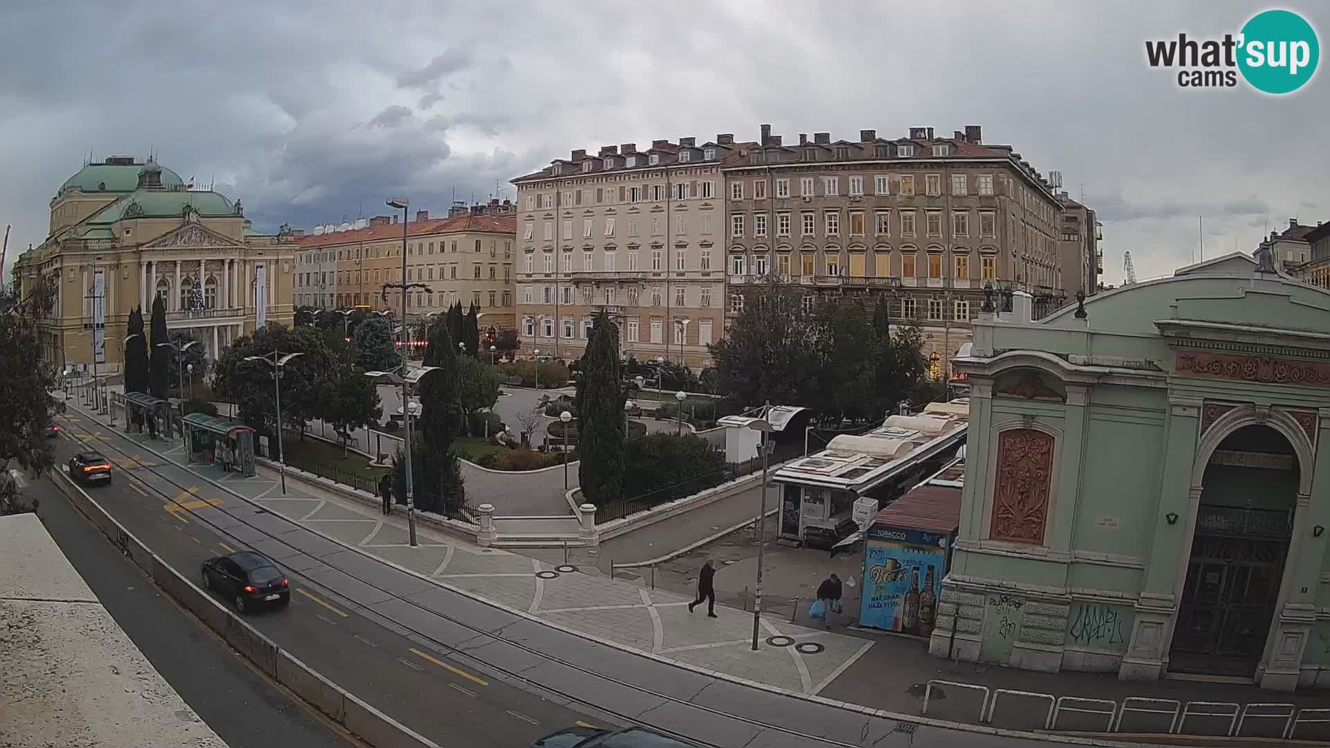 Webcam Rijeka – Park et Théâtre national croate Ivan pl. Zajc