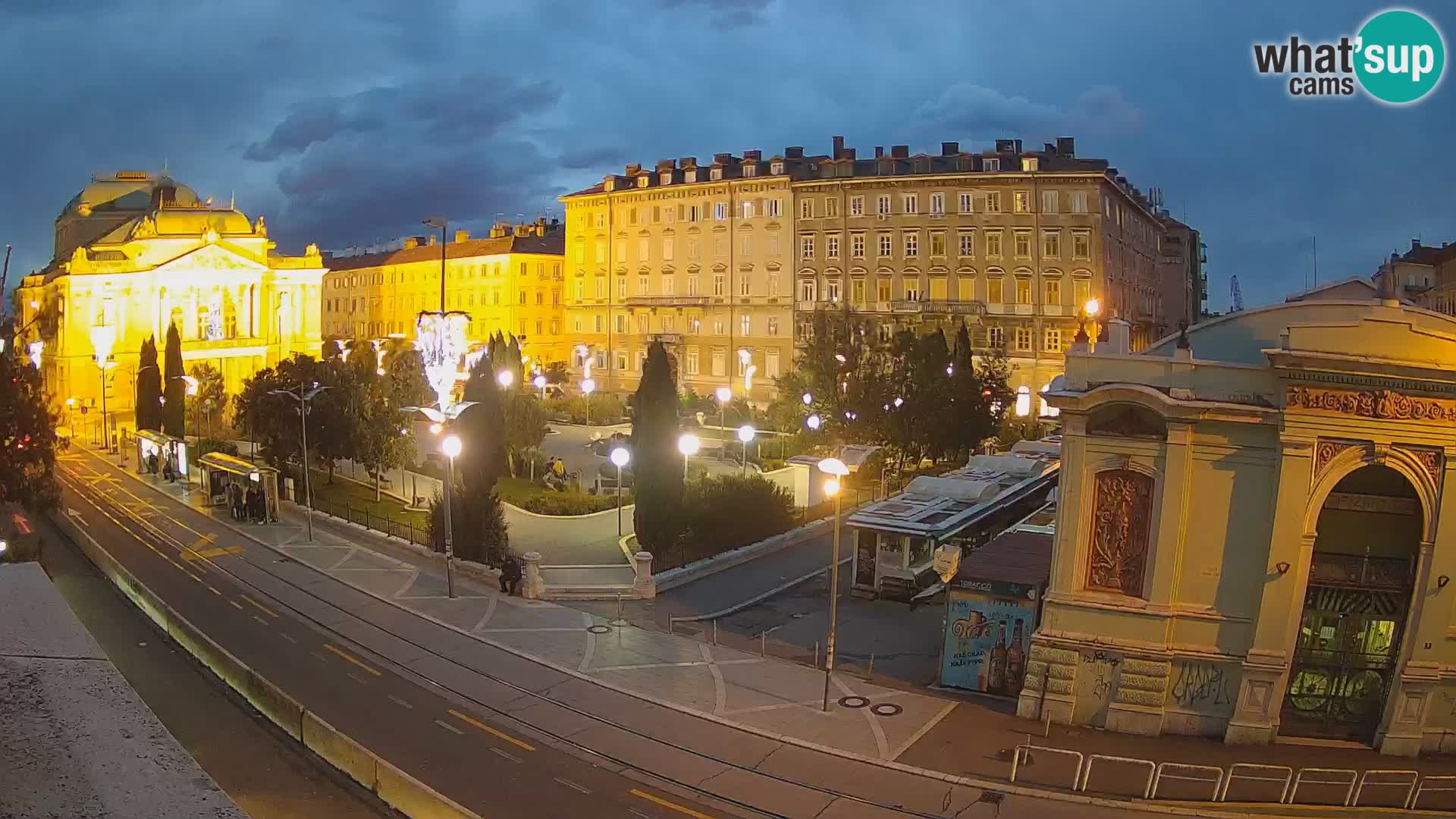 Webcam Rijeka – Park et Théâtre national croate Ivan pl. Zajc