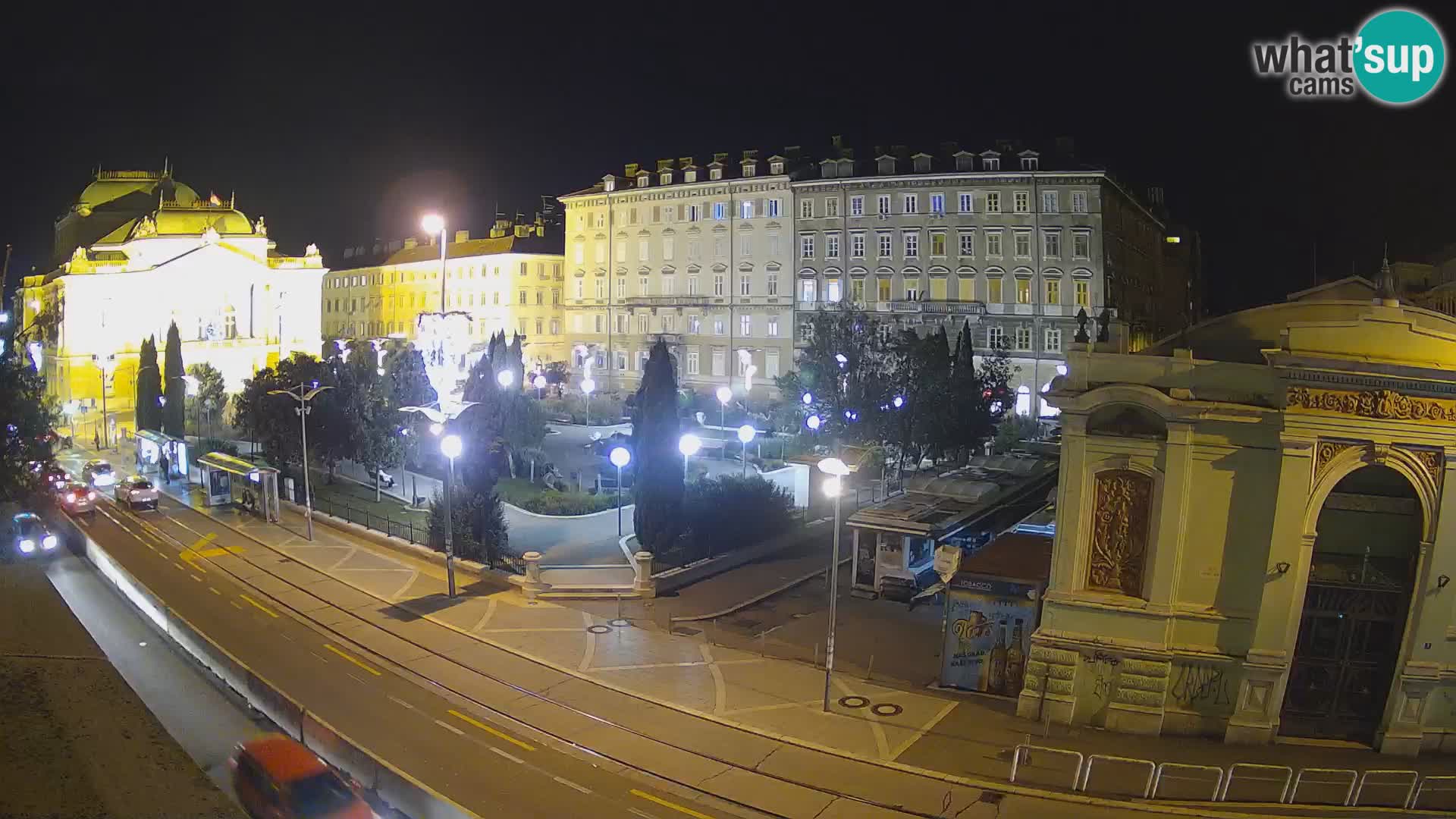 Webcam Rijeka – Park et Théâtre national croate Ivan pl. Zajc