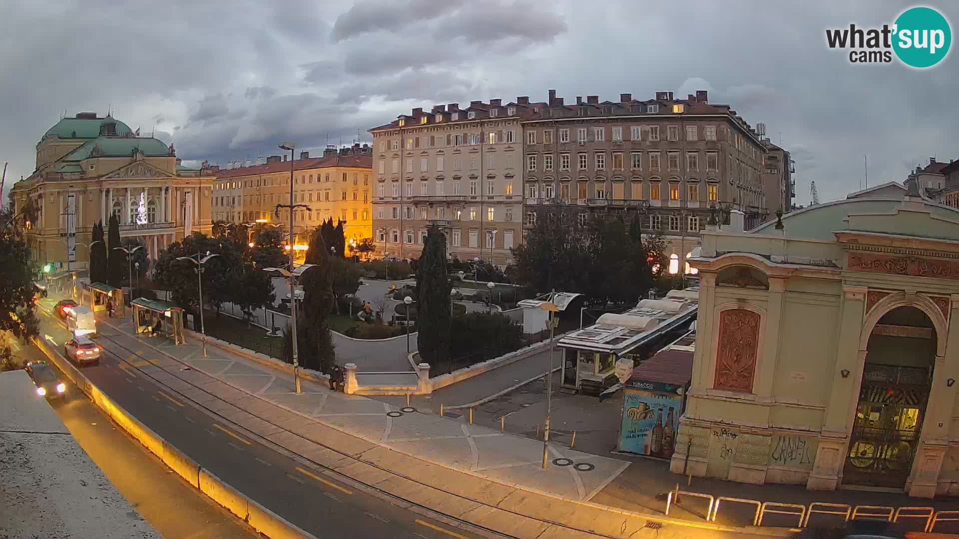 Webcam Rijeka – Park and  Croatian National Theatre Ivan pl. Zajc