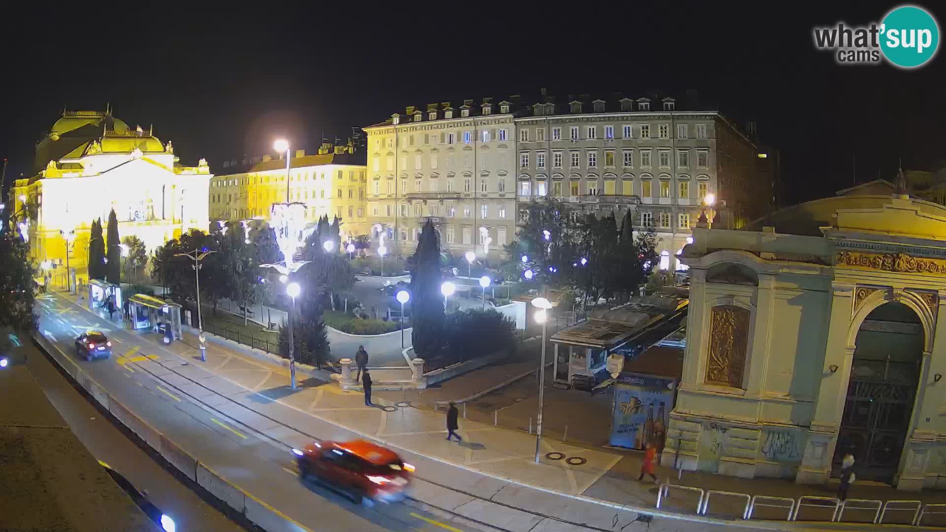 Webcam Rijeka – Park et Théâtre national croate Ivan pl. Zajc