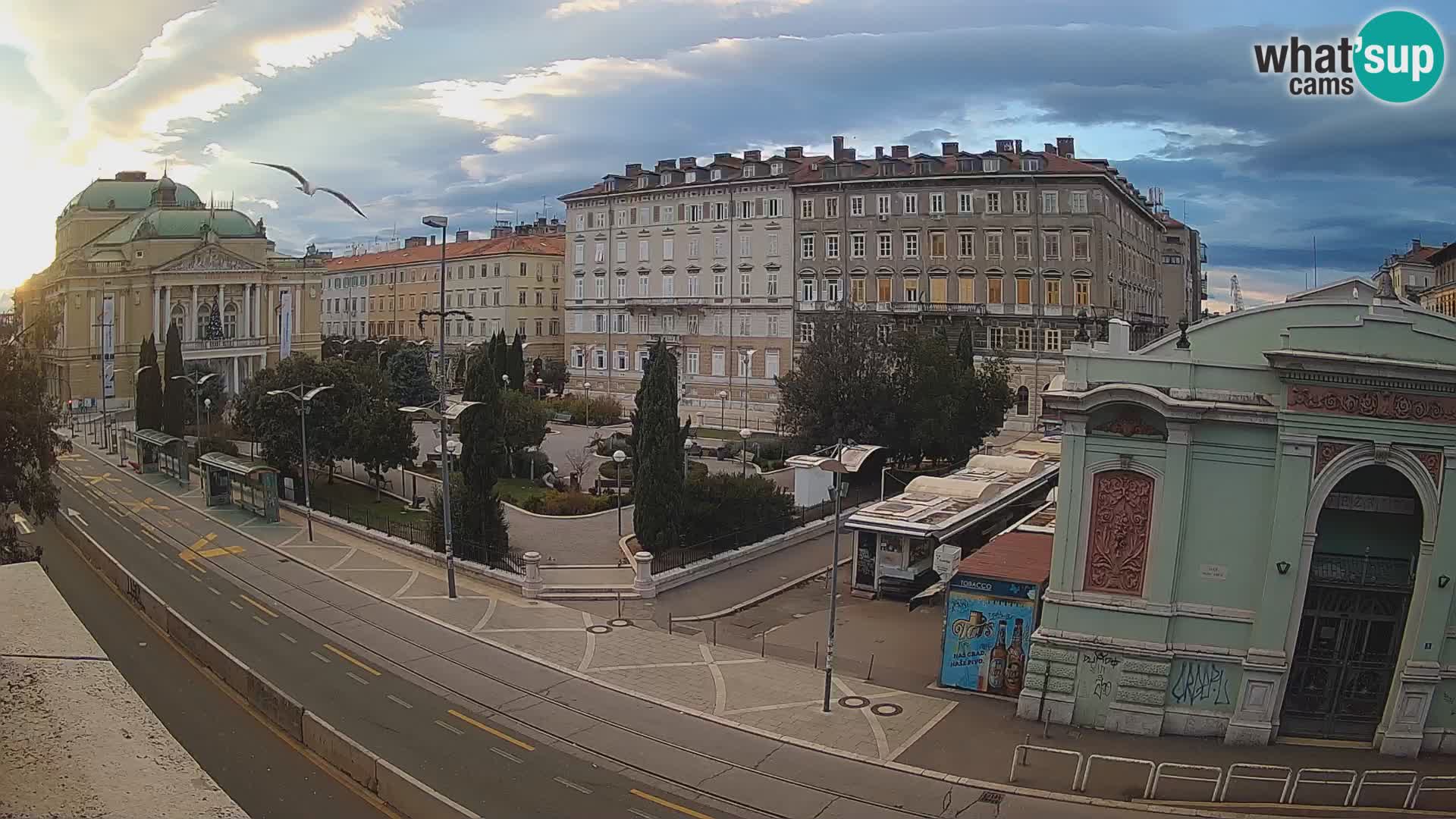 Webcam Rijeka – Park and  Croatian National Theatre Ivan pl. Zajc