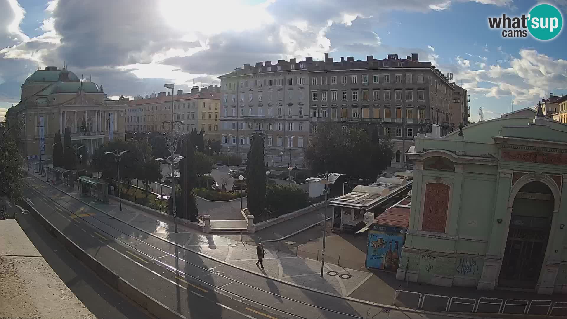 Webcam Rijeka – Park et Théâtre national croate Ivan pl. Zajc