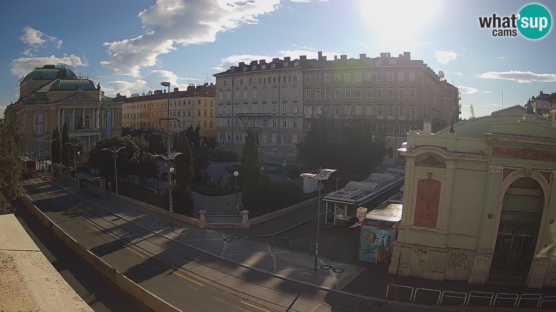 Webcam Rijeka – Park et Théâtre national croate Ivan pl. Zajc