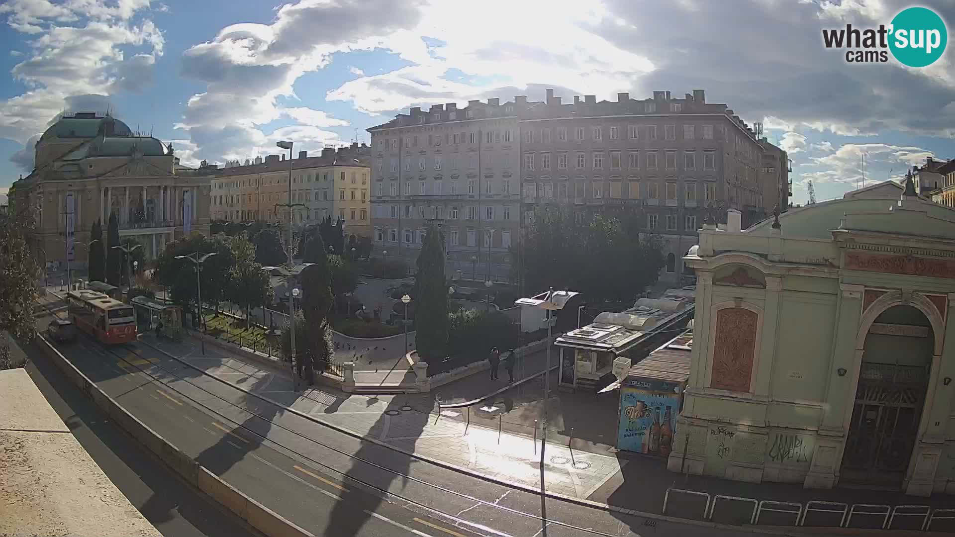 Webcam Fiume – Parco e Teatro nazionale Croato Ivan pl. Zajc