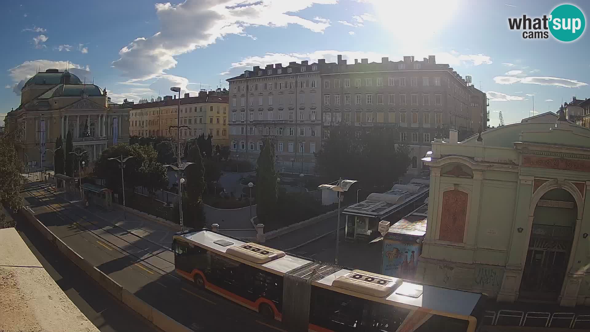 Webcam Rijeka – Park et Théâtre national croate Ivan pl. Zajc